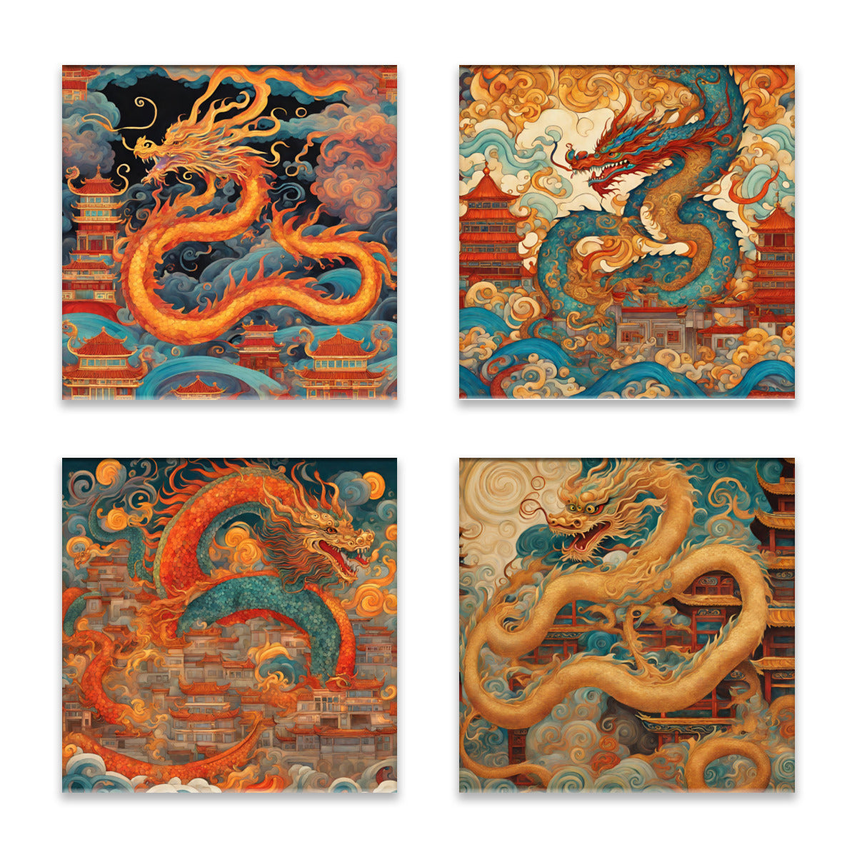 Dragons Absorbent Coasters- Set of 4