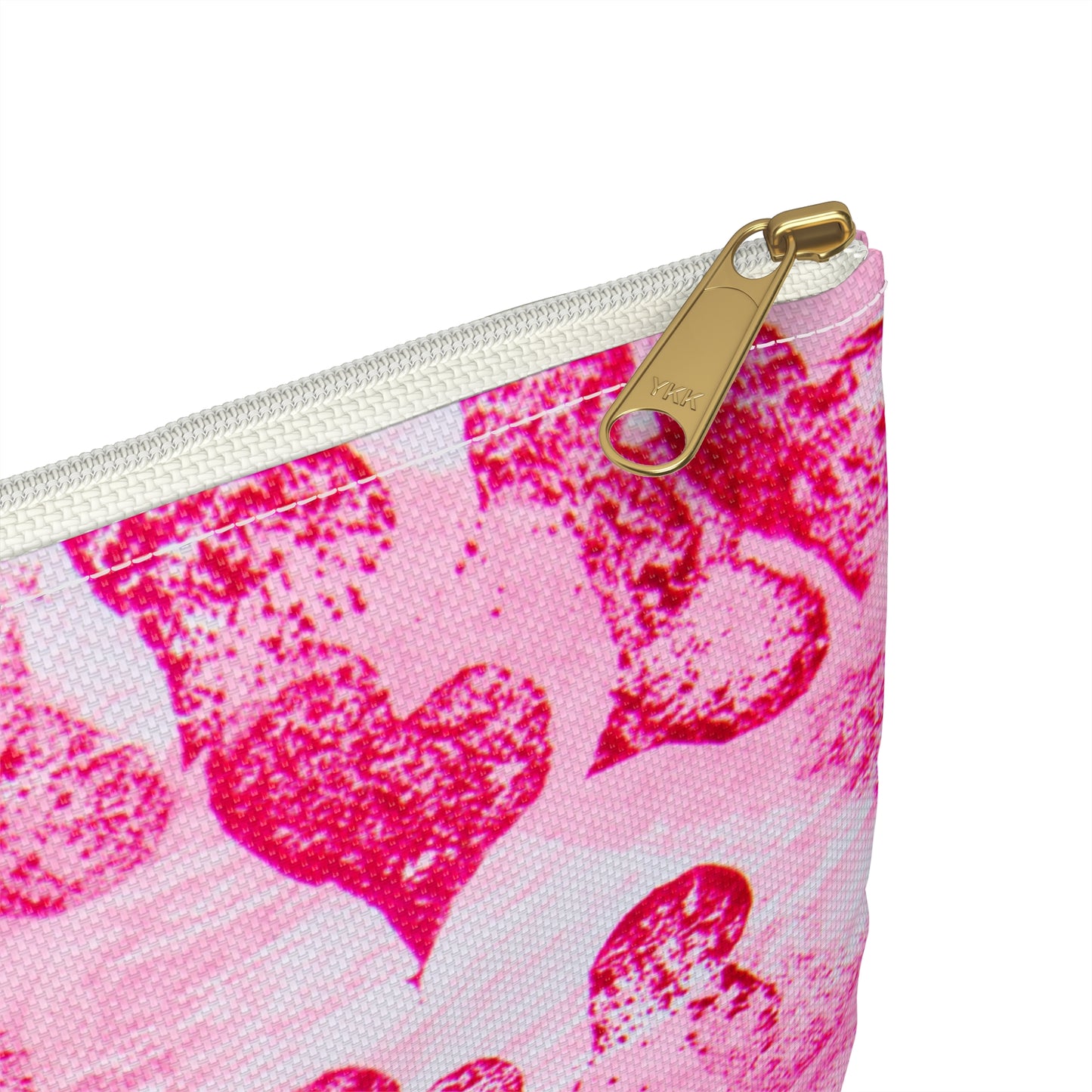 Pink Hearts Grunge Accessory Pouch