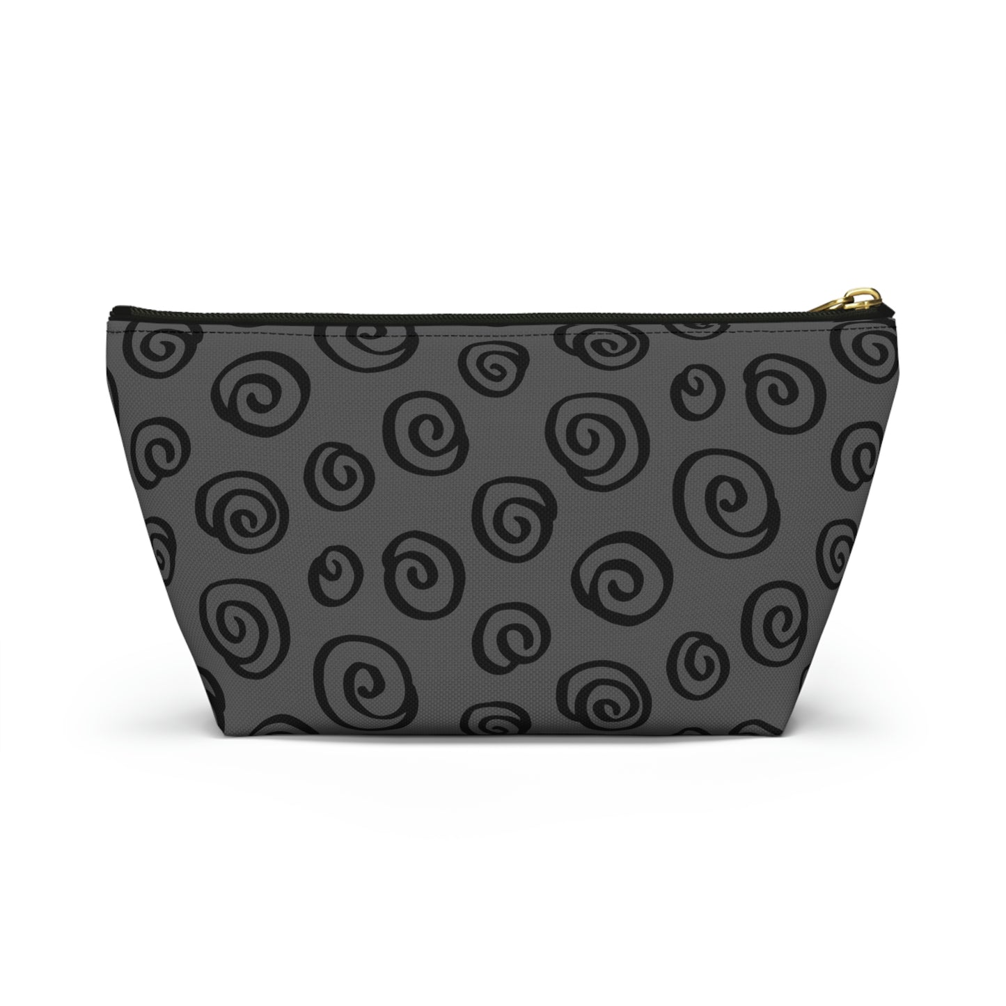 Black Swirl Charcoal Accessory Pouch w T-bottom