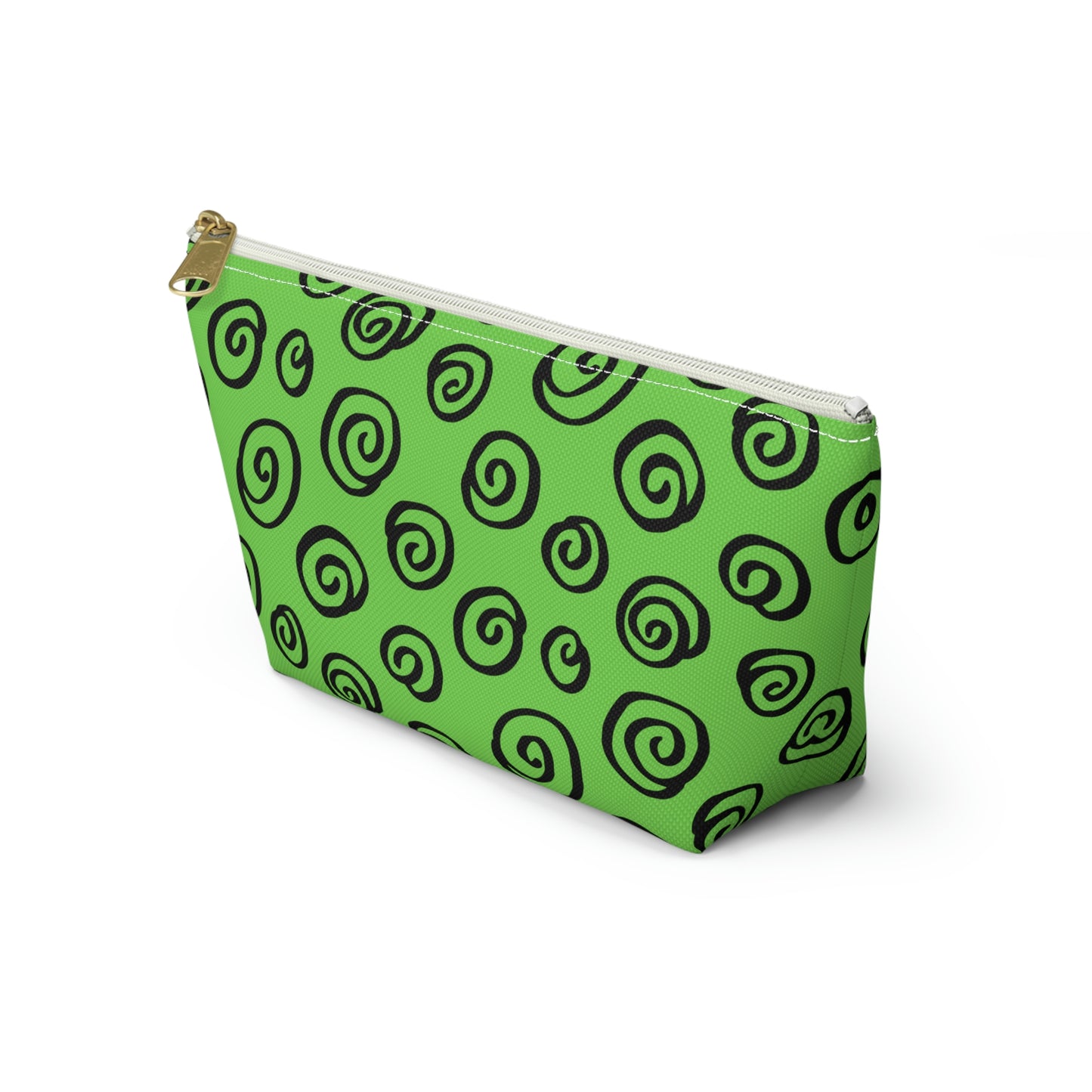 Black Swirl Green Accessory Pouch w T-bottom