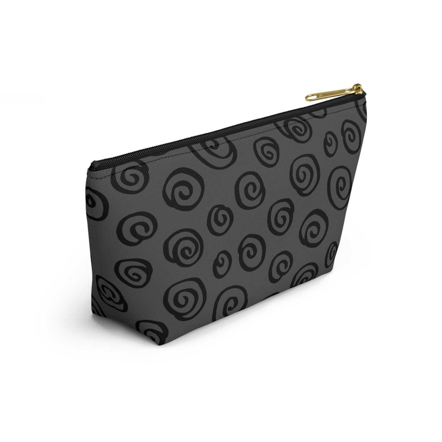 Black Swirl Charcoal Accessory Pouch w T-bottom