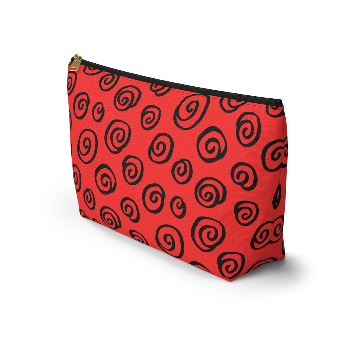 Black Swirl Red Accessory Pouch w T-bottom