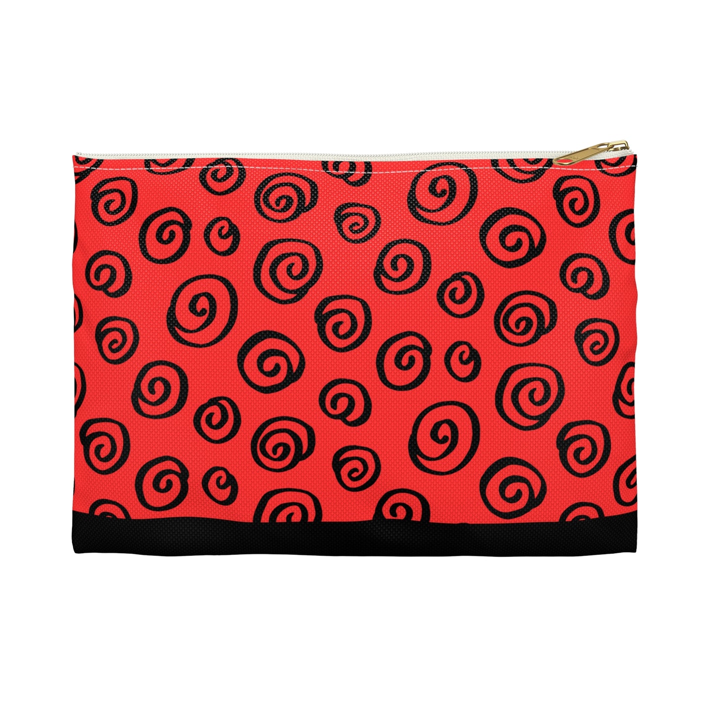 Black Swirl Red Accessory Pouch