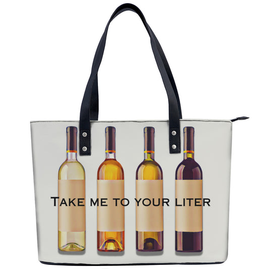 Take Me to Your Liter PU Leather Handbag Tote