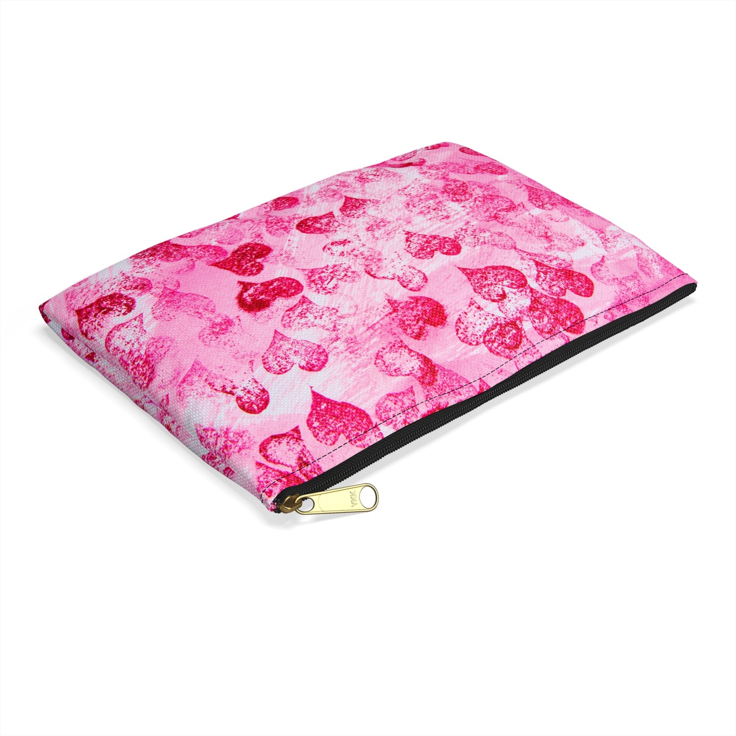 Pink Hearts Grunge Accessory Pouch