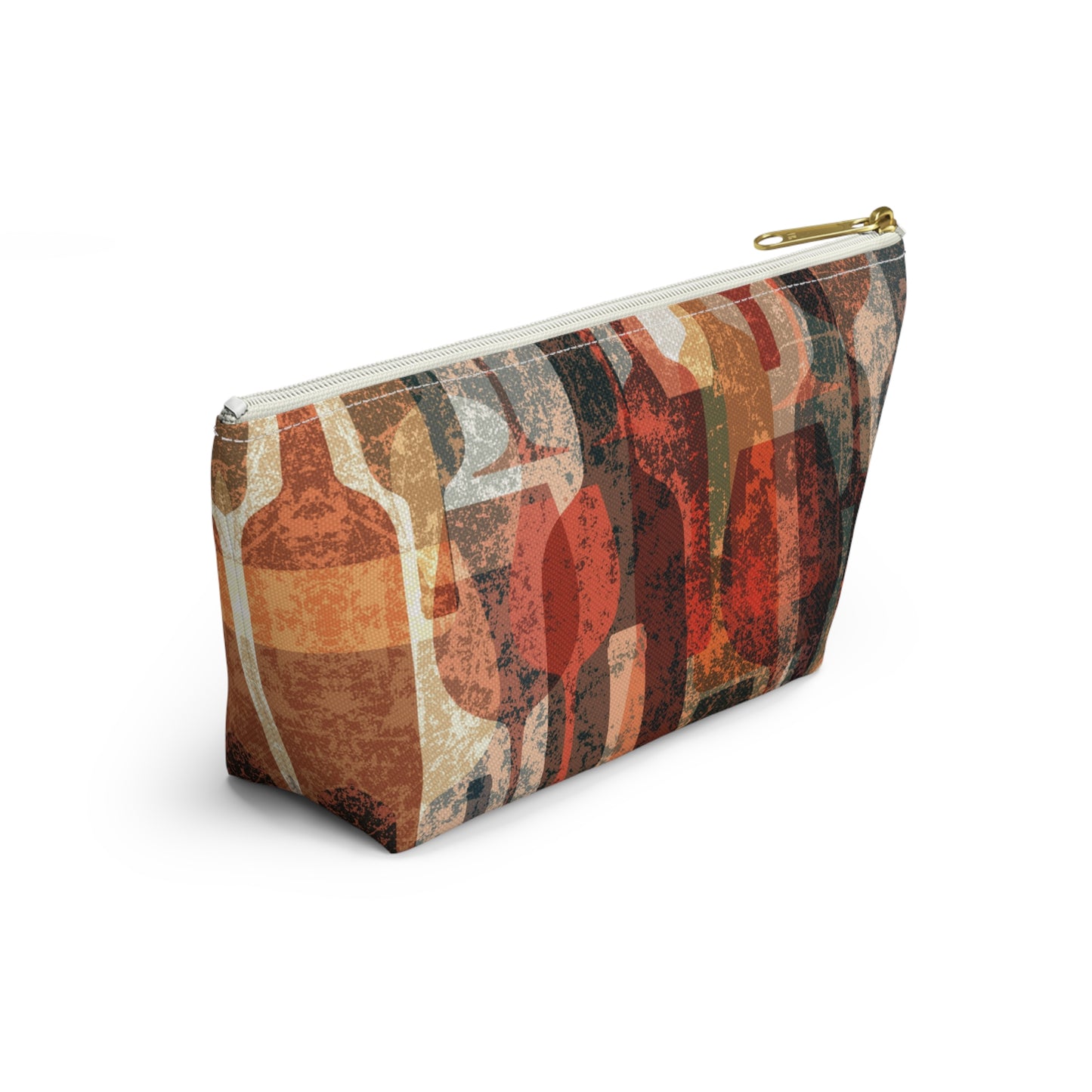 Wine Collage Accessory Pouch w T-bottom