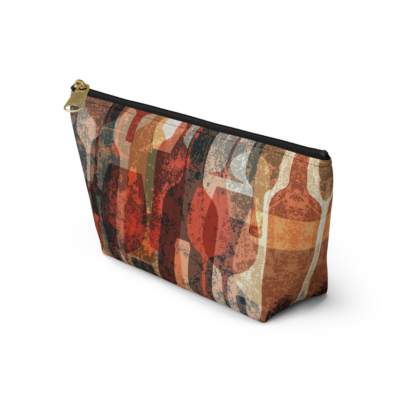 Wine Collage Accessory Pouch w T-bottom