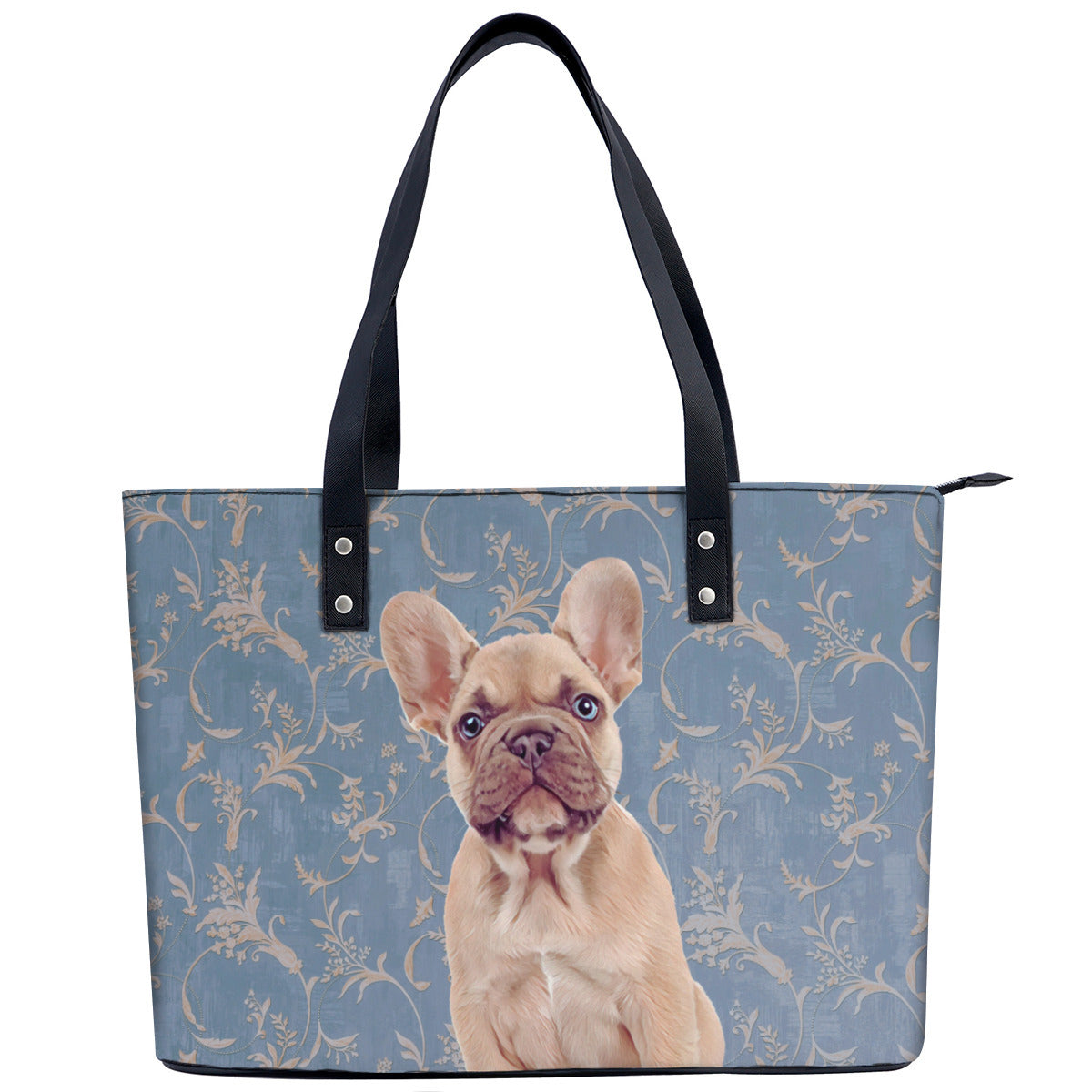 French Bulldog PU Leather Handbag Tote