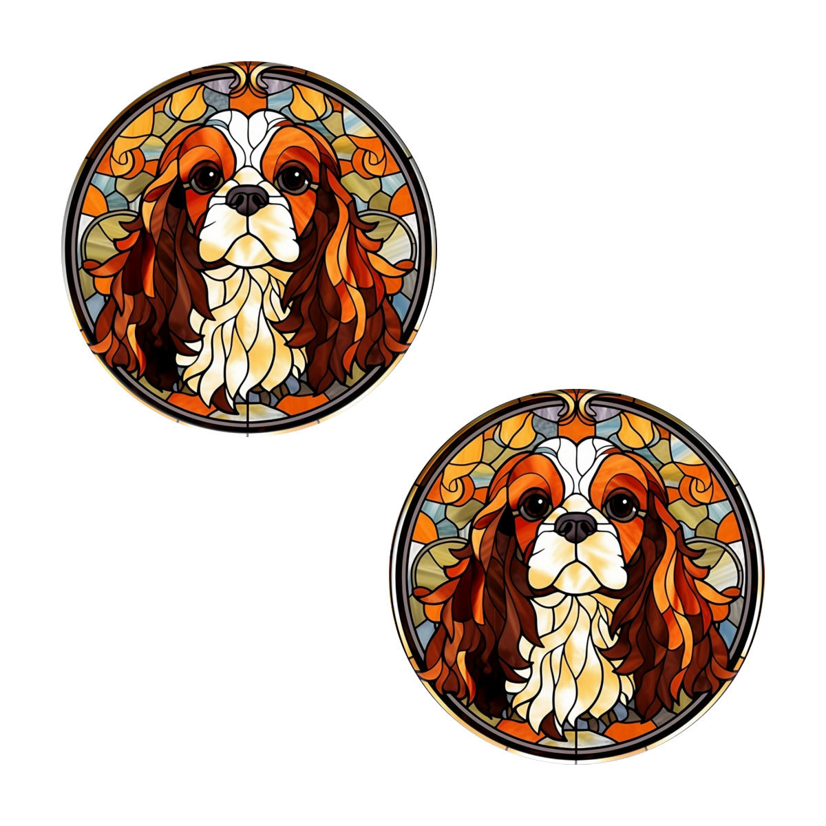 Cavalier King Charles Round Ceramic Coasters with Cork Back, Set of 2, 4 or 6