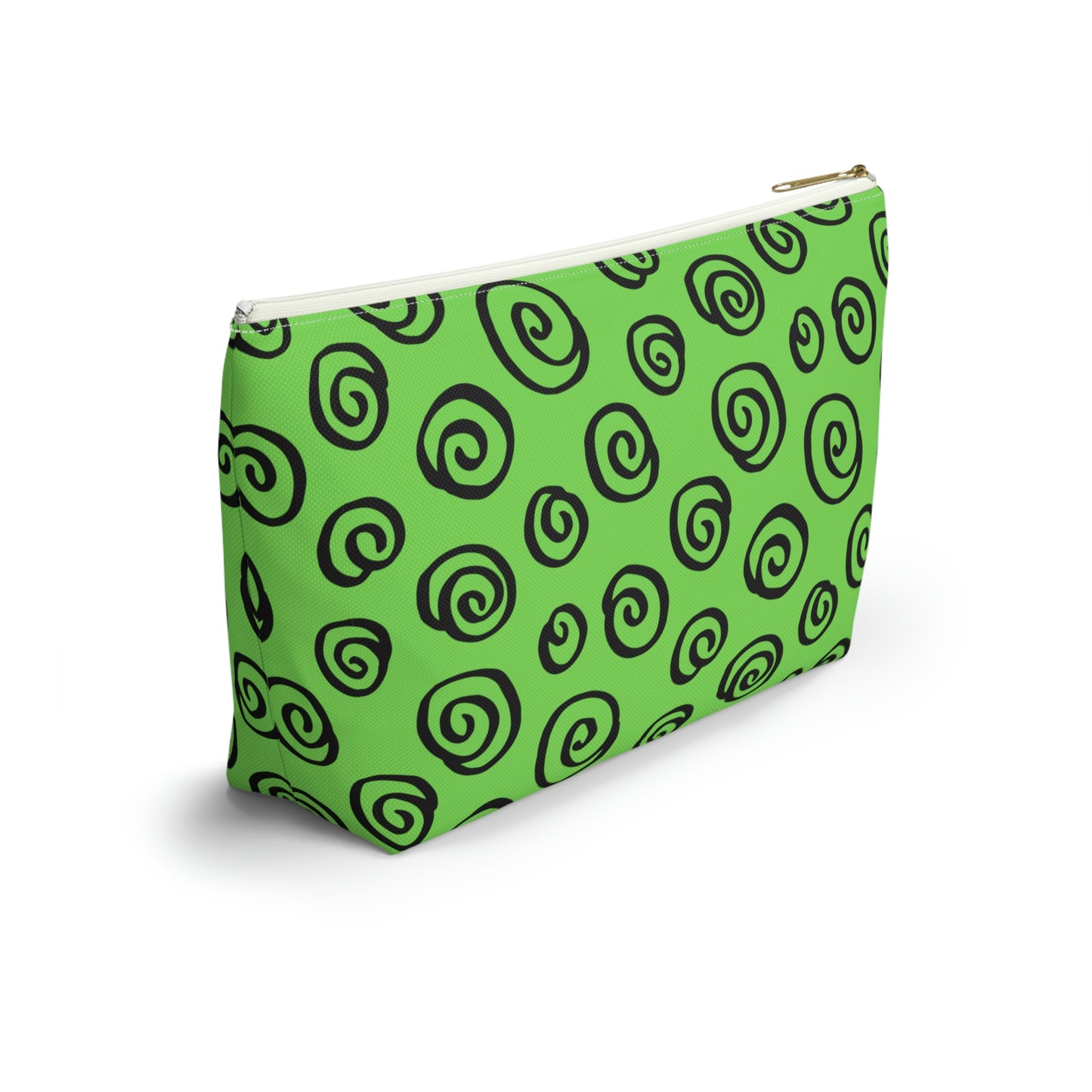 Black Swirl Green Accessory Pouch w T-bottom