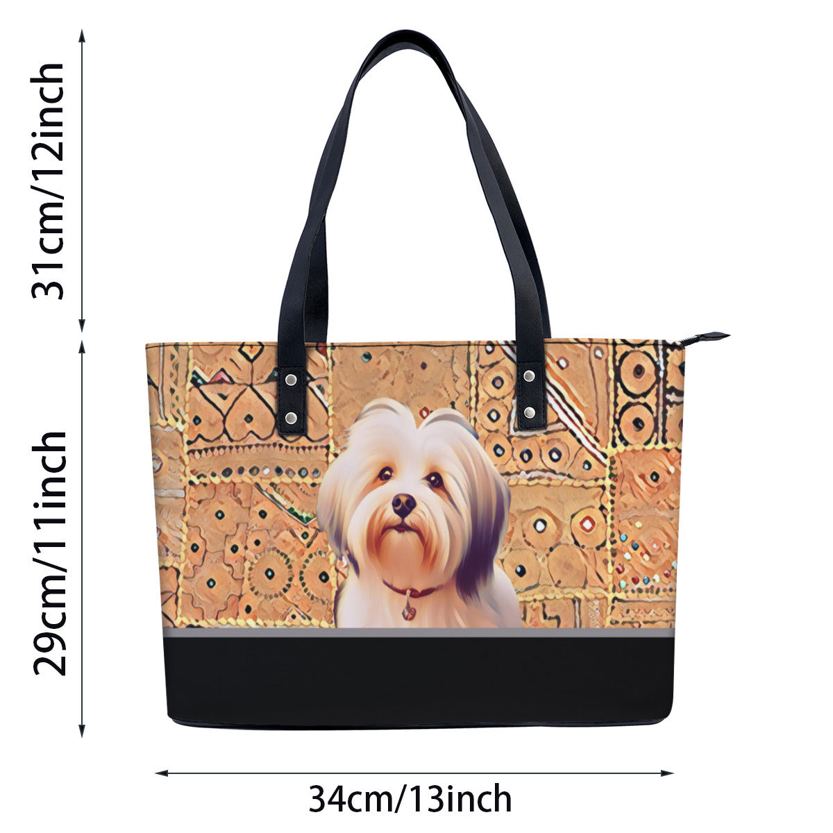 Havanese PU Leather Handbag Tote