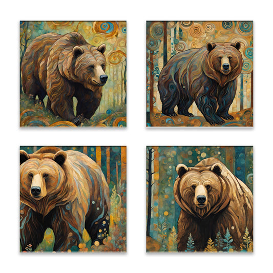 Grizzlies Absorbent Coasters- Set of 4