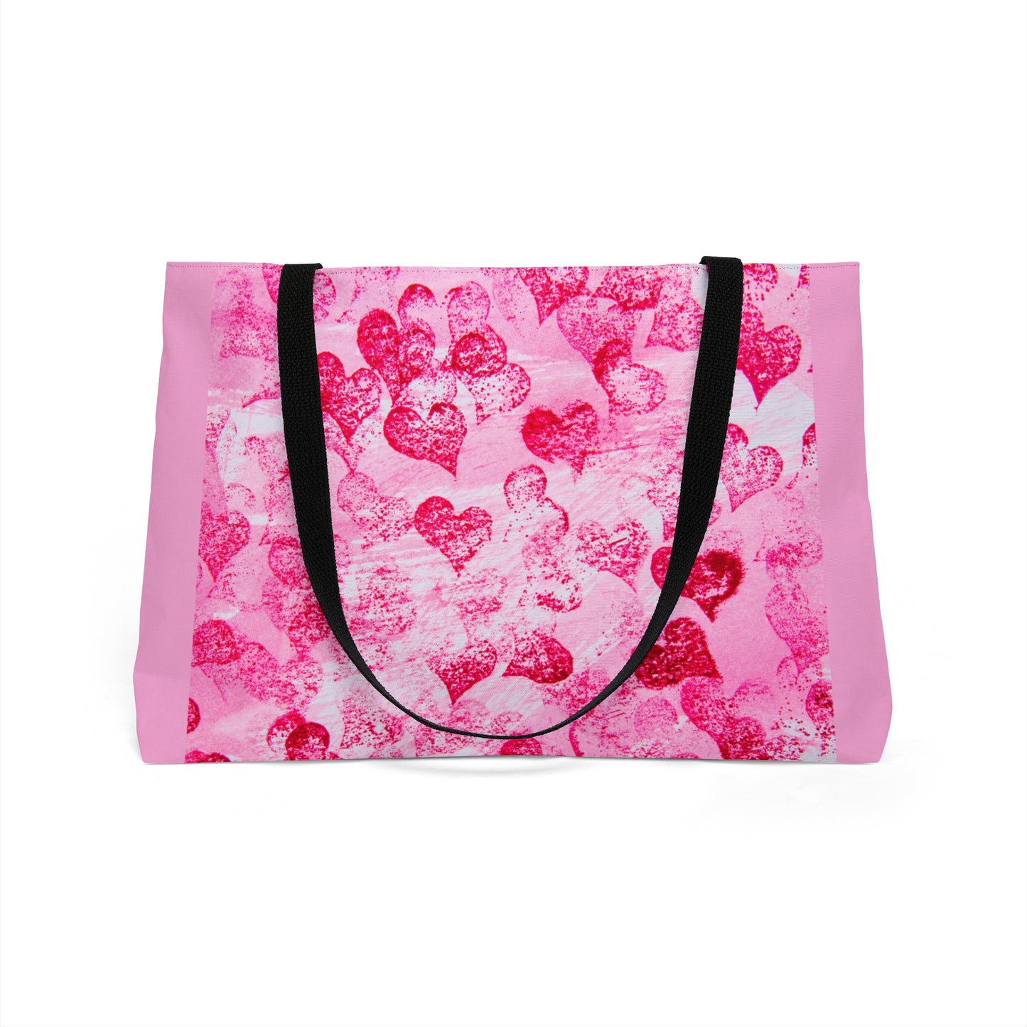 Pink Hearts Grunge Weekender Tote Bag