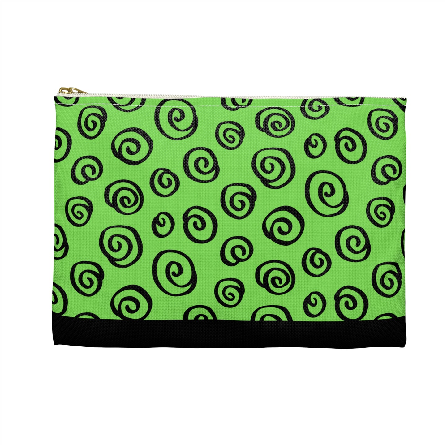 Black Swirl Green Accessory Pouch