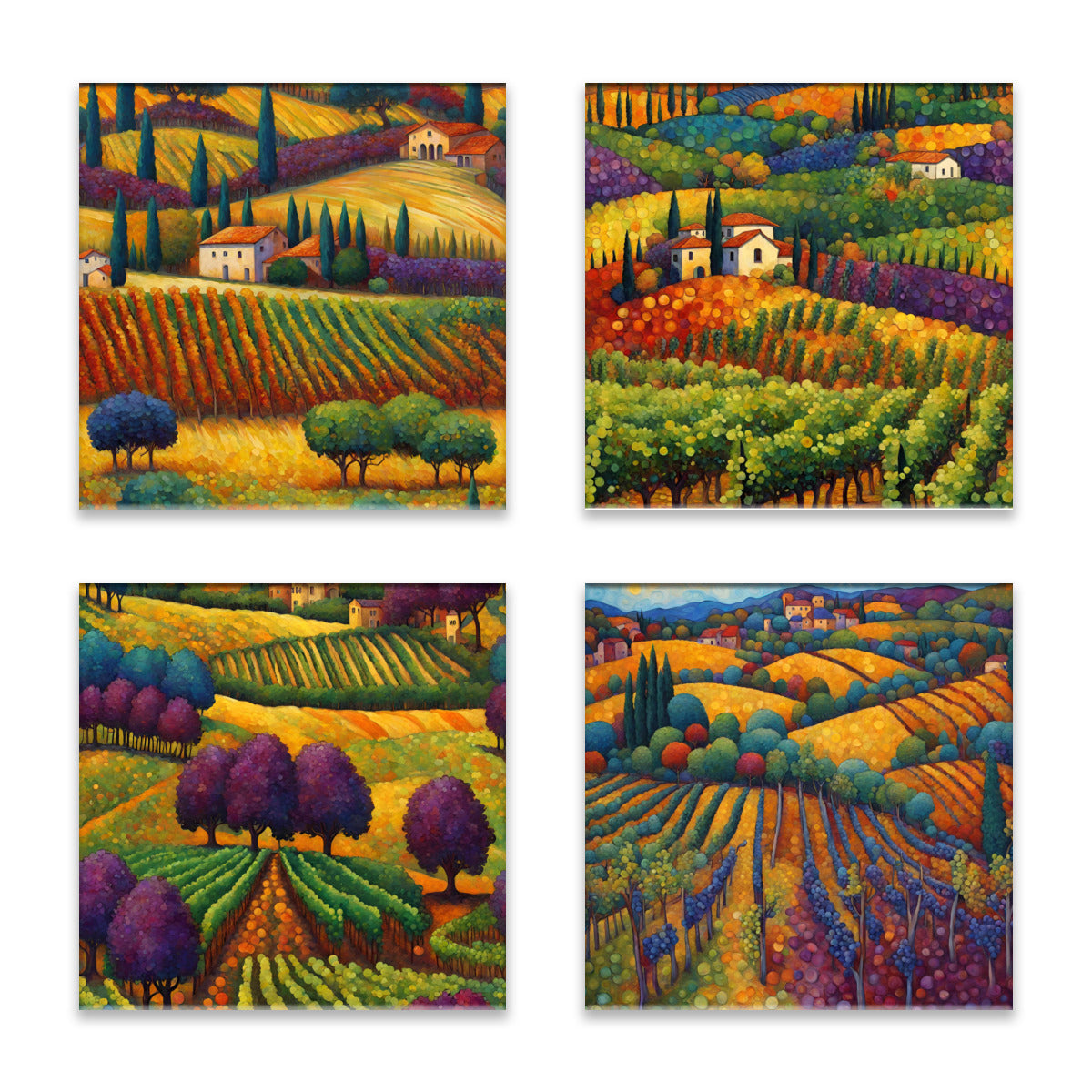 Countryside Vineyards Absorbent Coasters- Set of 4