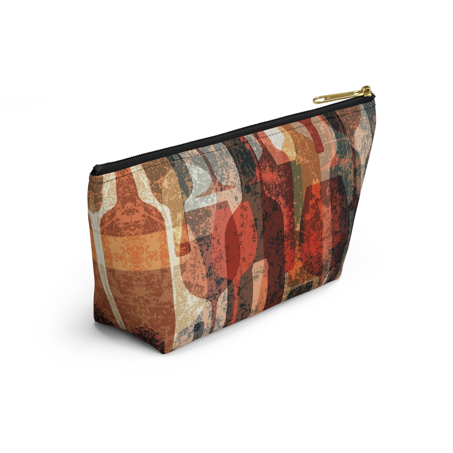 Wine Collage Accessory Pouch w T-bottom