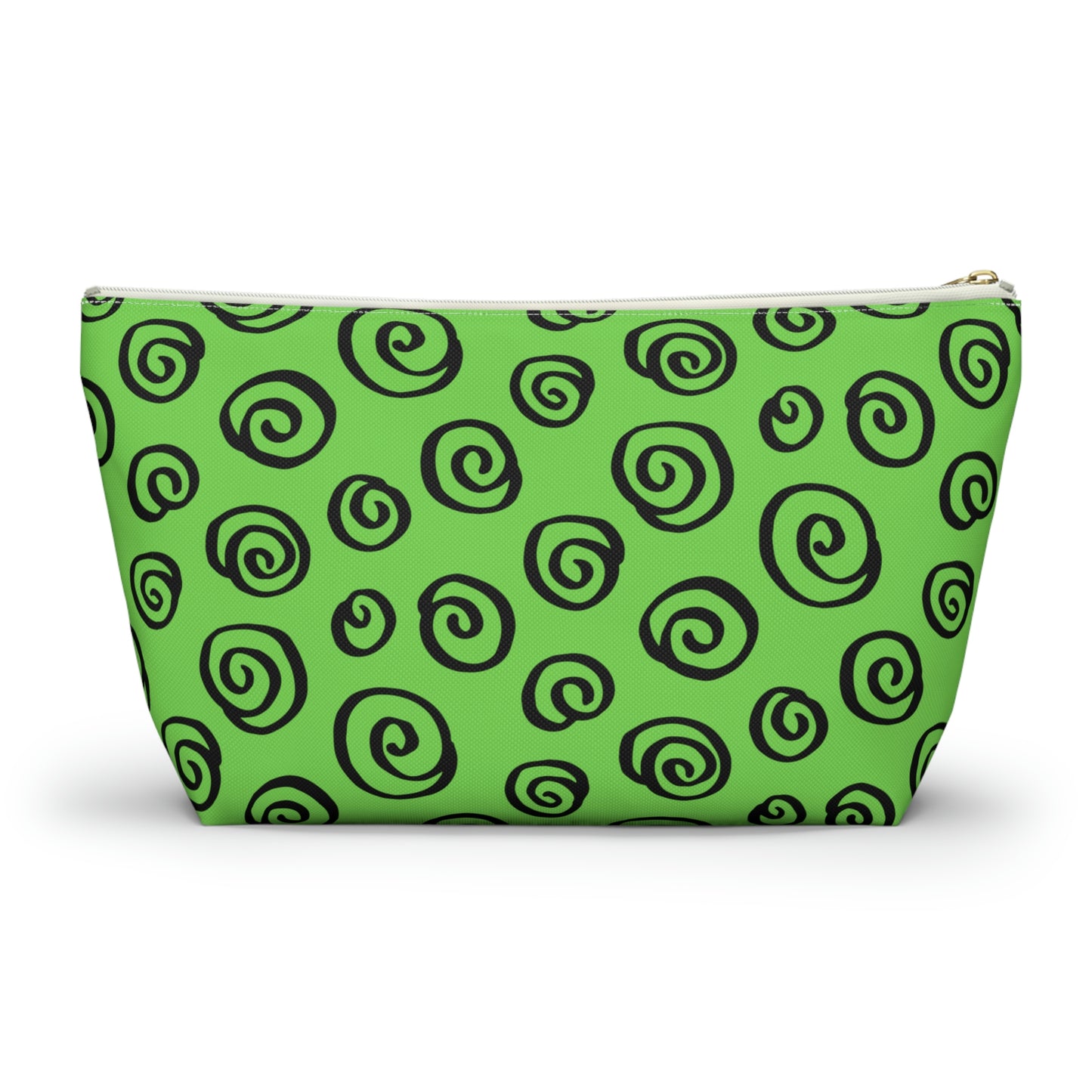 Black Swirl Green Accessory Pouch w T-bottom