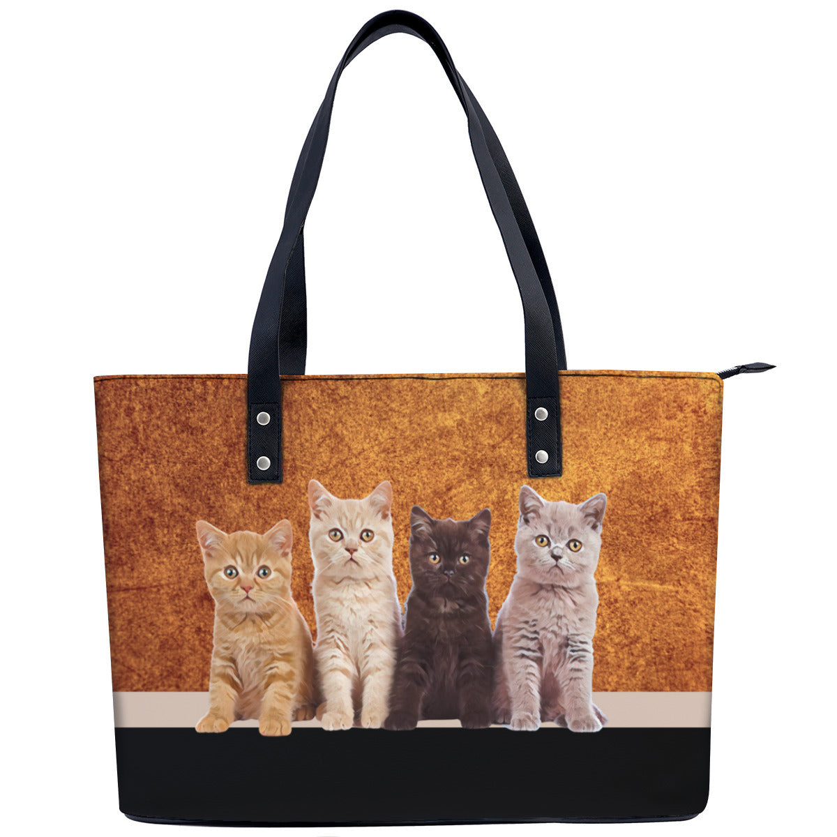 Meow Meow Meow Meow PU Leather Handbag Tote