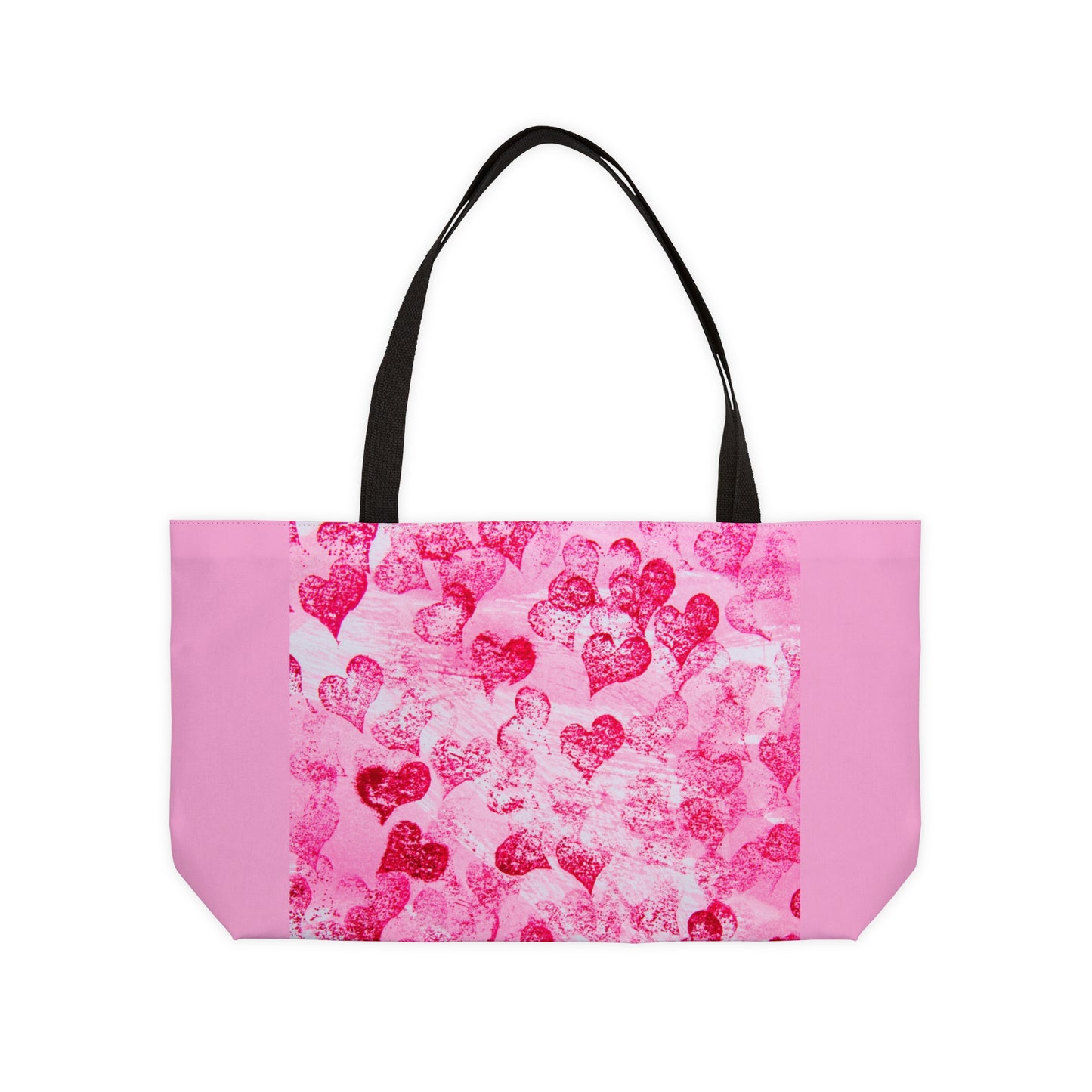 Pink Hearts Grunge Weekender Tote Bag