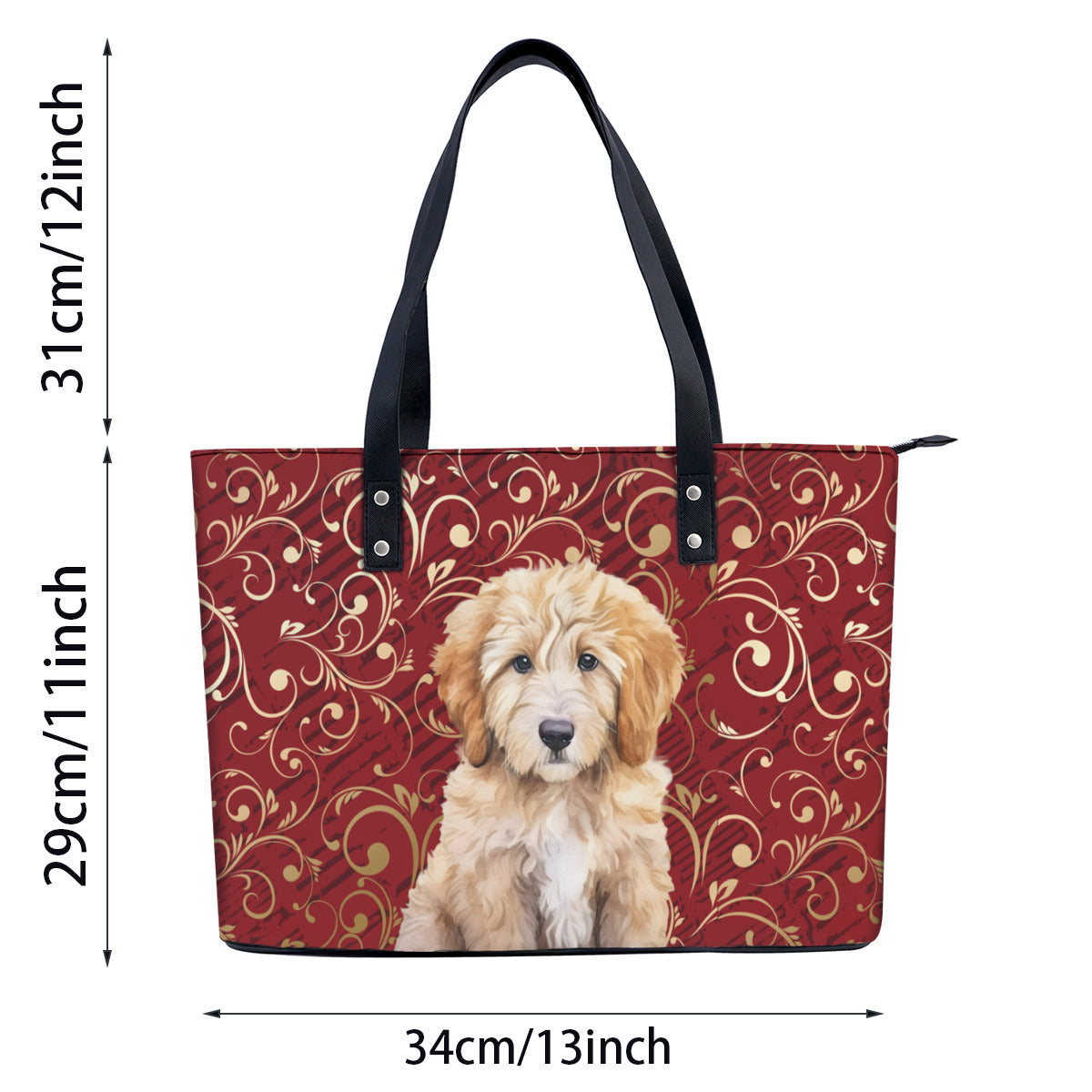 Goldendoodle PU Leather Handbag Tote