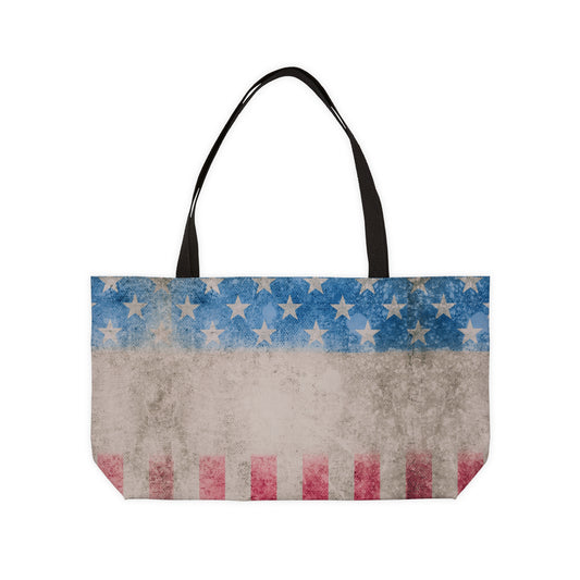 American Flag Grunge Weekender Tote Bag