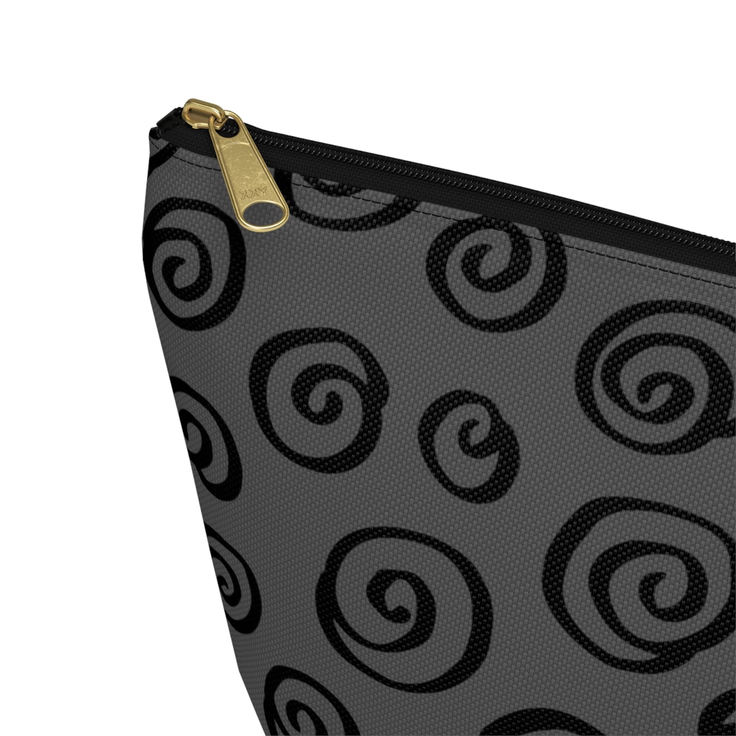 Black Swirl Charcoal Accessory Pouch w T-bottom