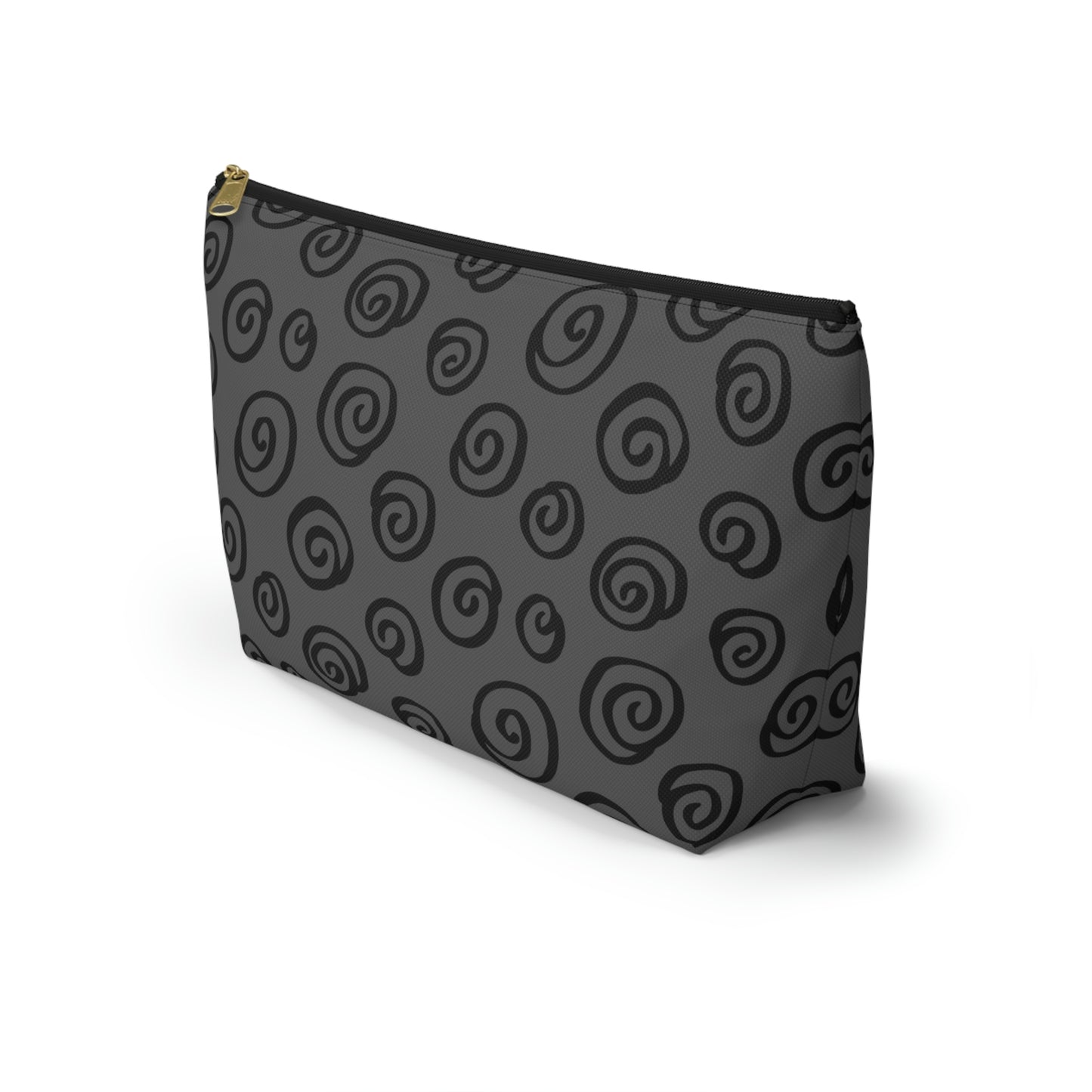 Black Swirl Charcoal Accessory Pouch w T-bottom