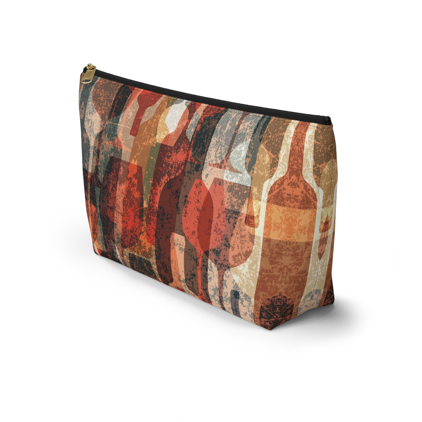 Wine Collage Accessory Pouch w T-bottom