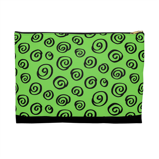 Black Swirl Green Accessory Pouch