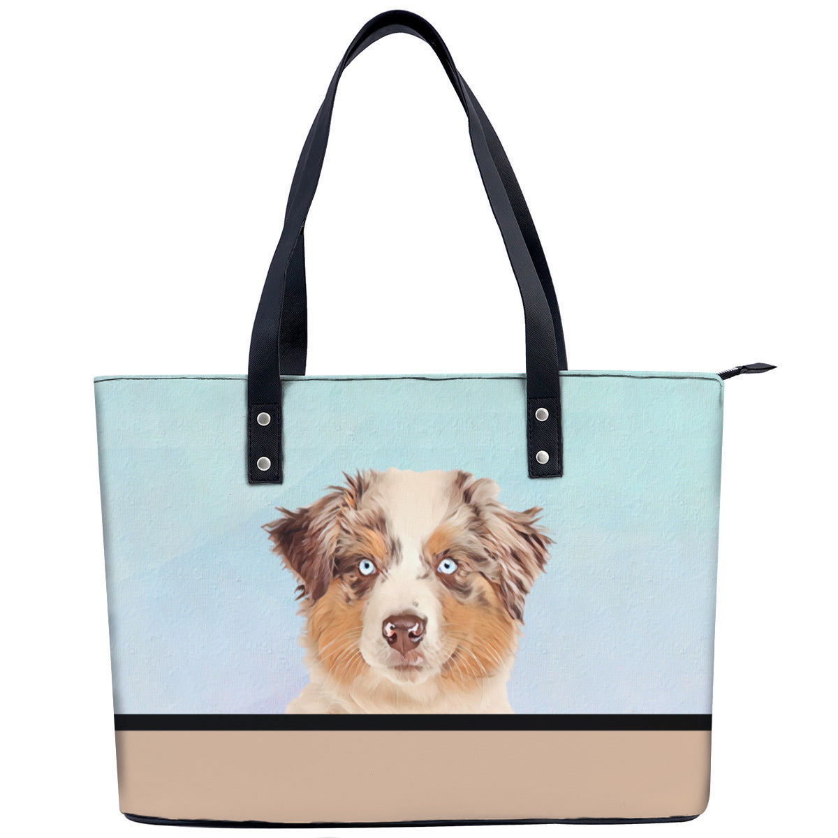 Australian Shepherd PU Leather Handbag Tote