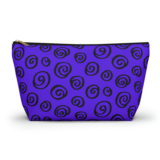 Black Swirl Violet Accessory Pouch w T-bottom