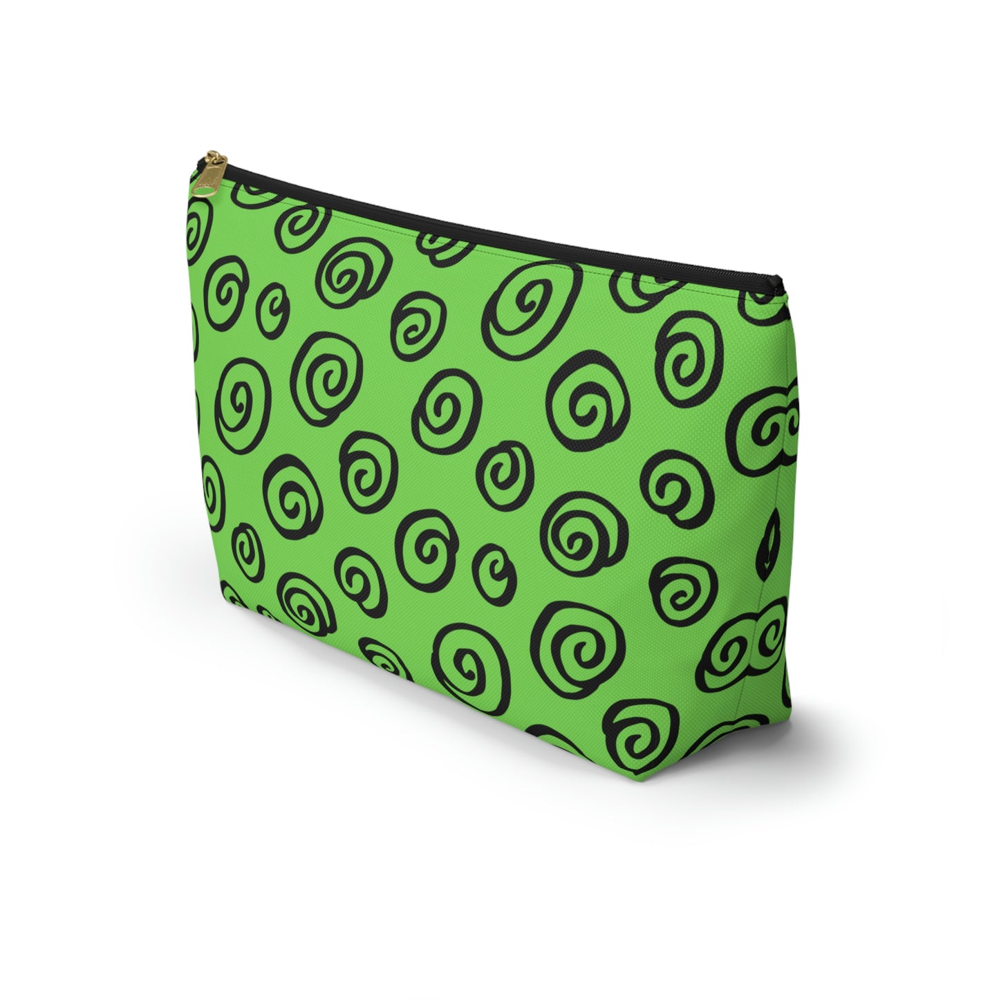 Black Swirl Green Accessory Pouch w T-bottom