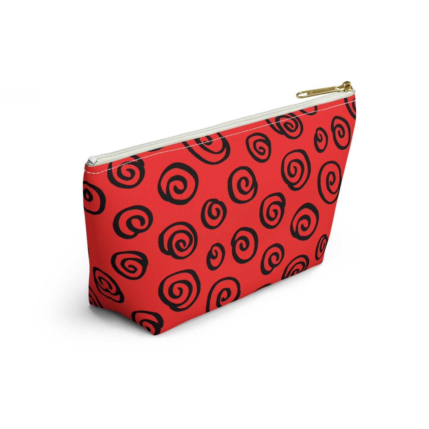 Black Swirl Red Accessory Pouch w T-bottom