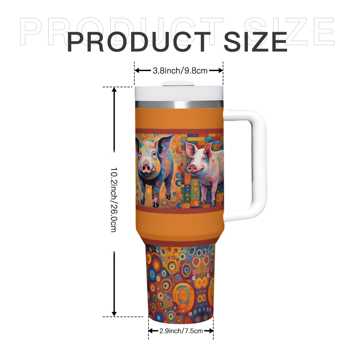 Colorful Pigs 40oz Stainless Steel Tumbler (2)