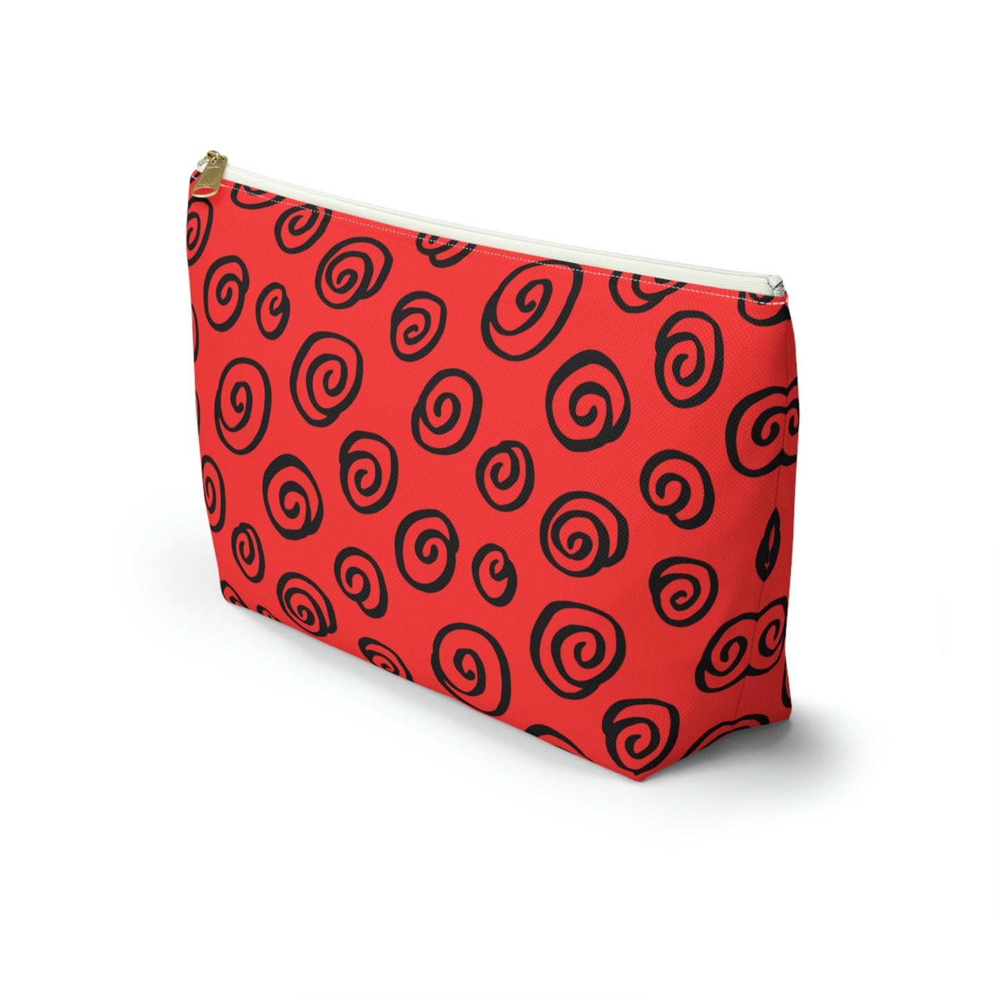 Black Swirl Red Accessory Pouch w T-bottom