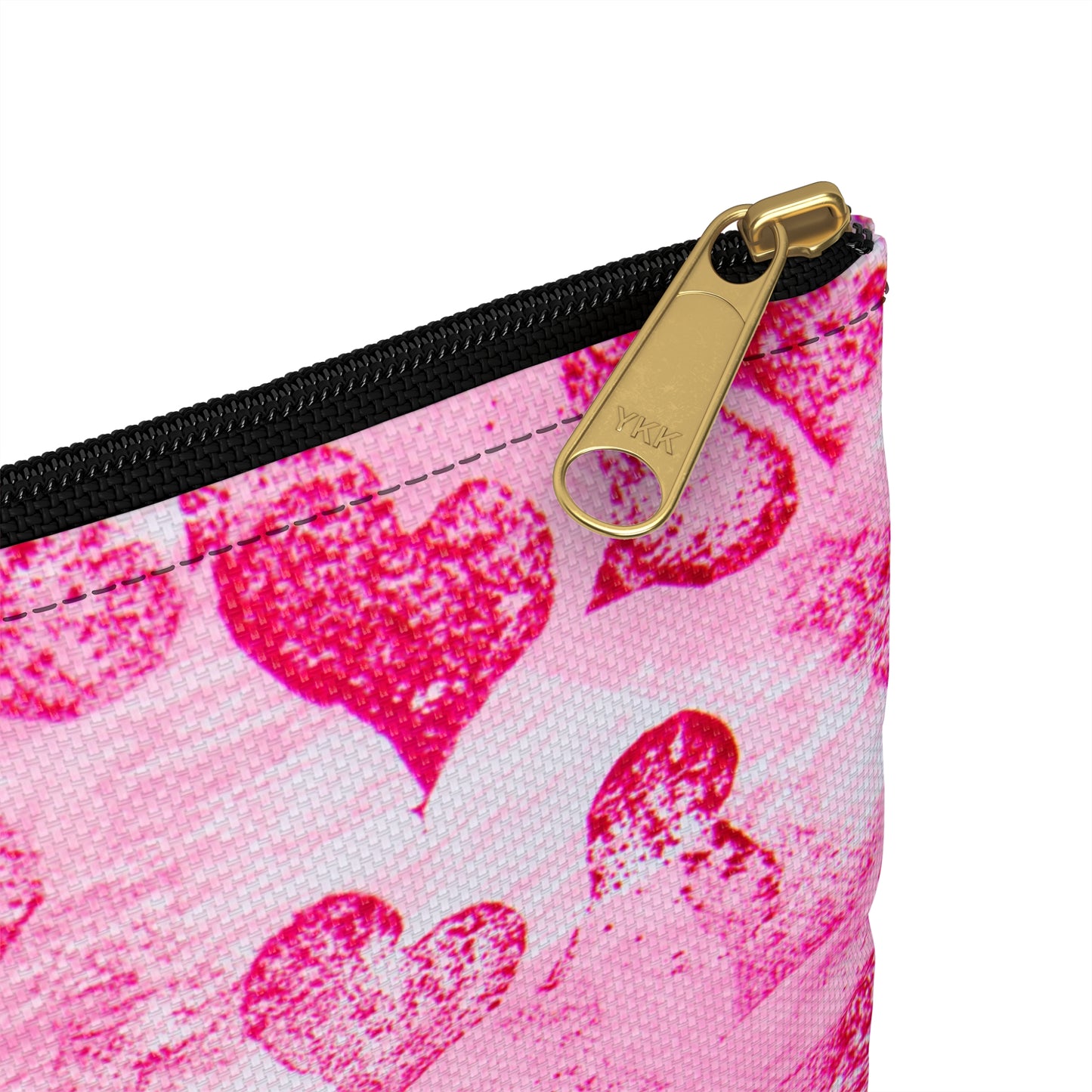 Pink Hearts Grunge Accessory Pouch