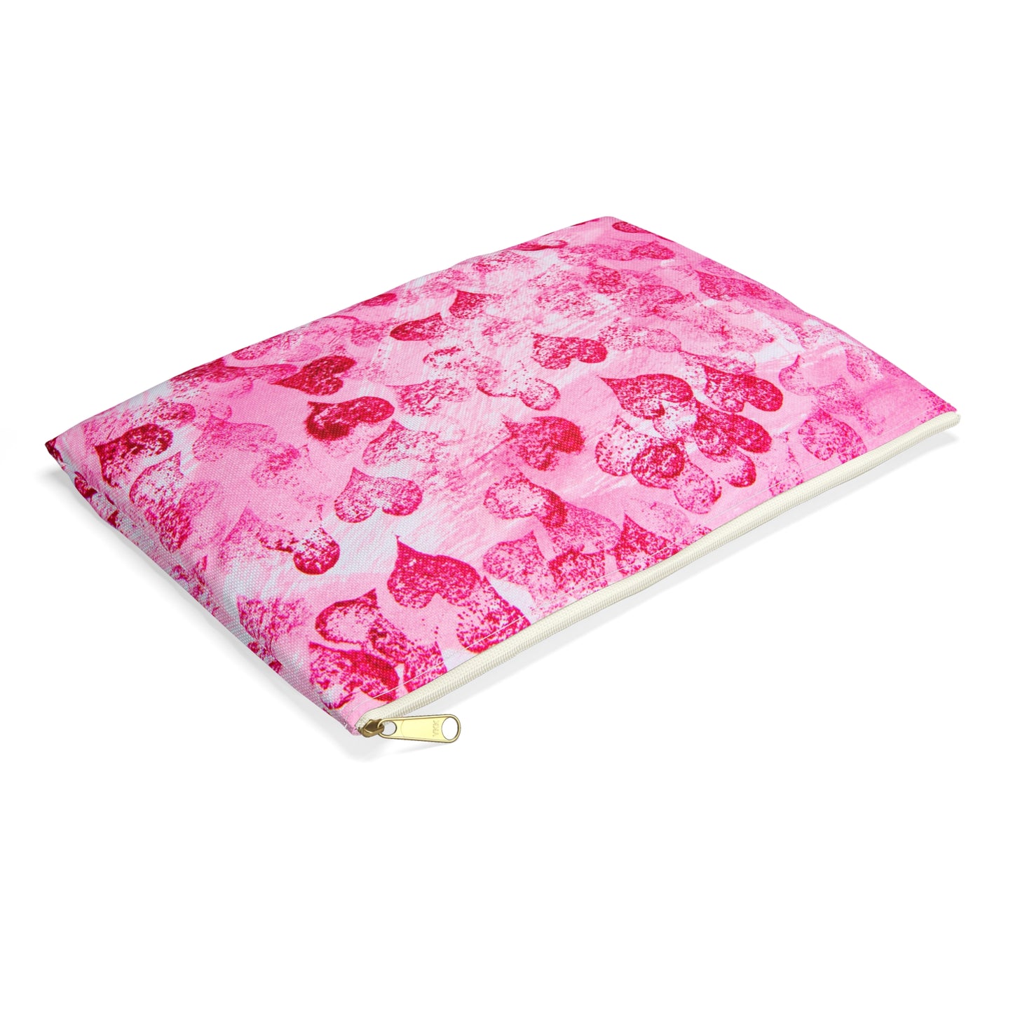 Pink Hearts Grunge Accessory Pouch