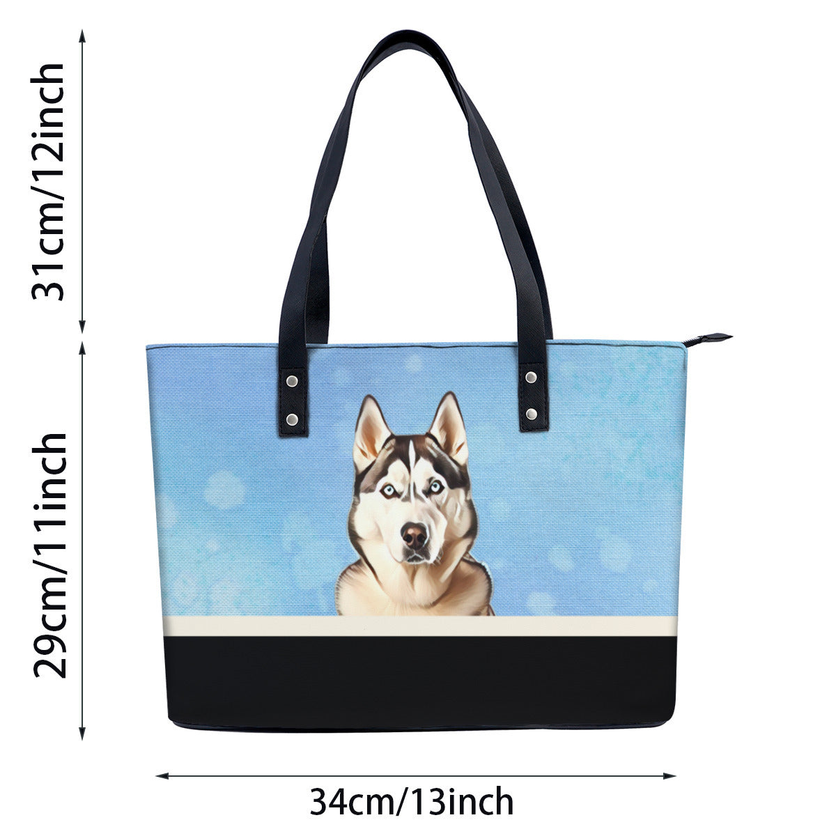 Siberian Husky PU Leather Handbag Tote