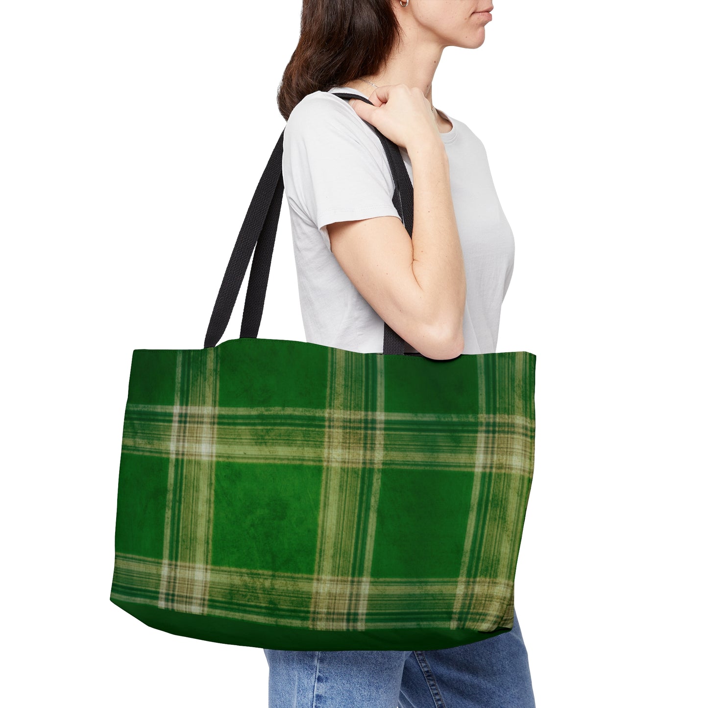 Leprechaun Green Plaid Weekender Tote Bag