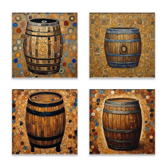 Barrels of Fun Absorbent Coasters- Set of 4