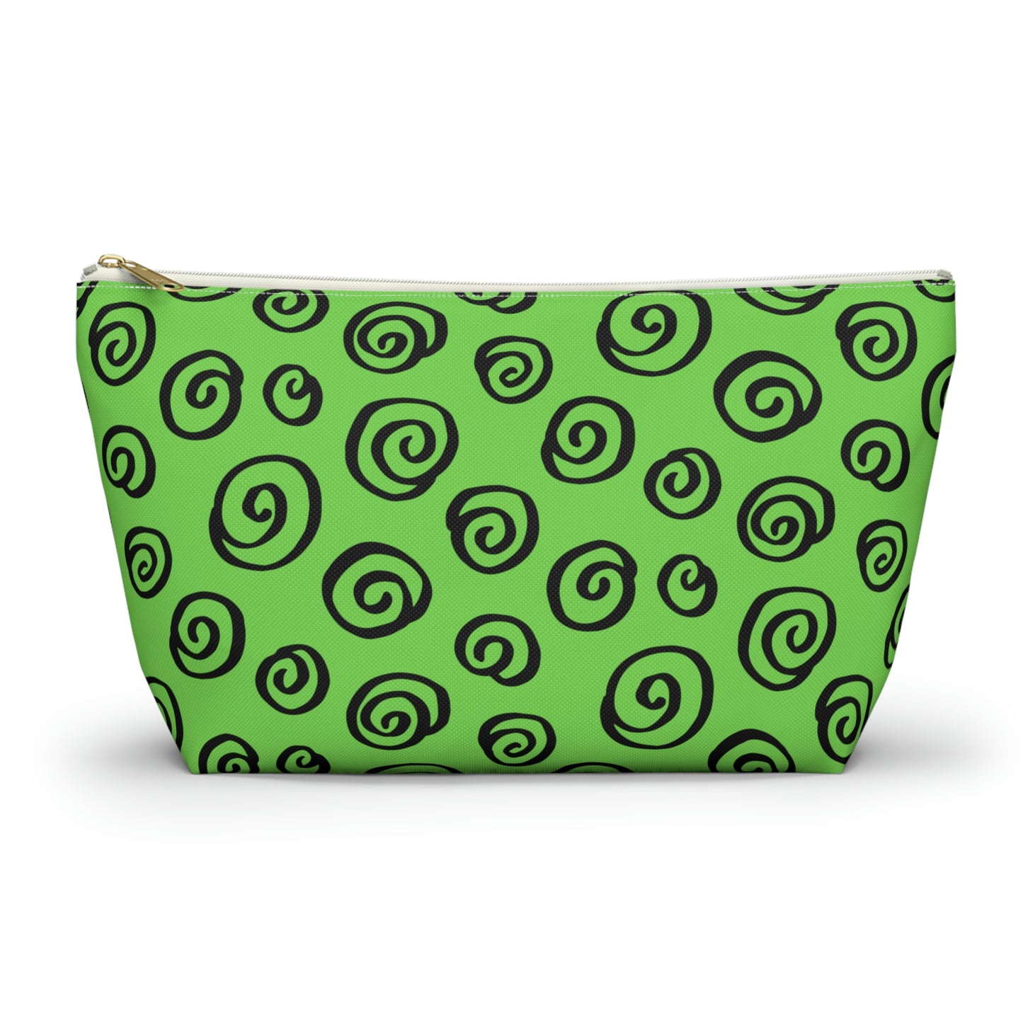 Black Swirl Green Accessory Pouch w T-bottom