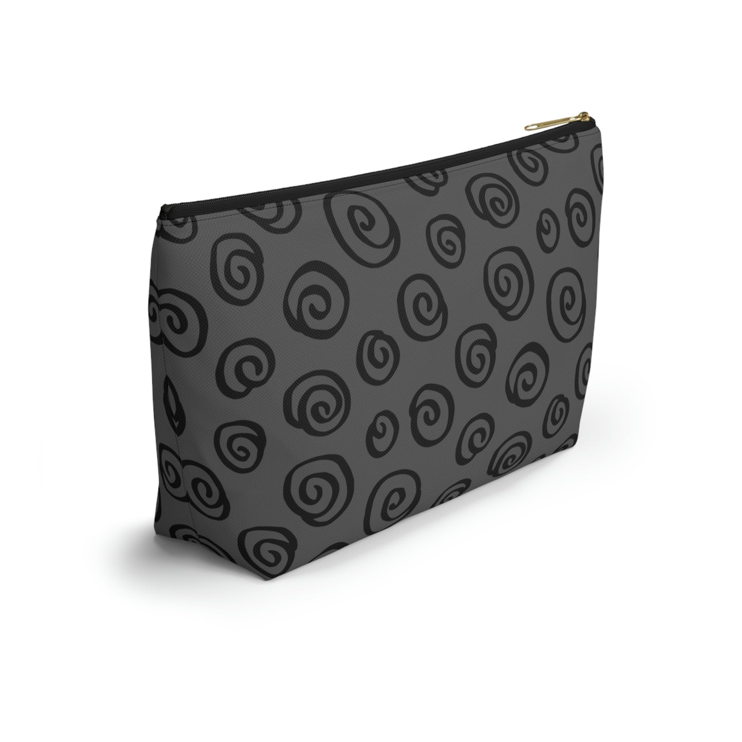 Black Swirl Charcoal Accessory Pouch w T-bottom