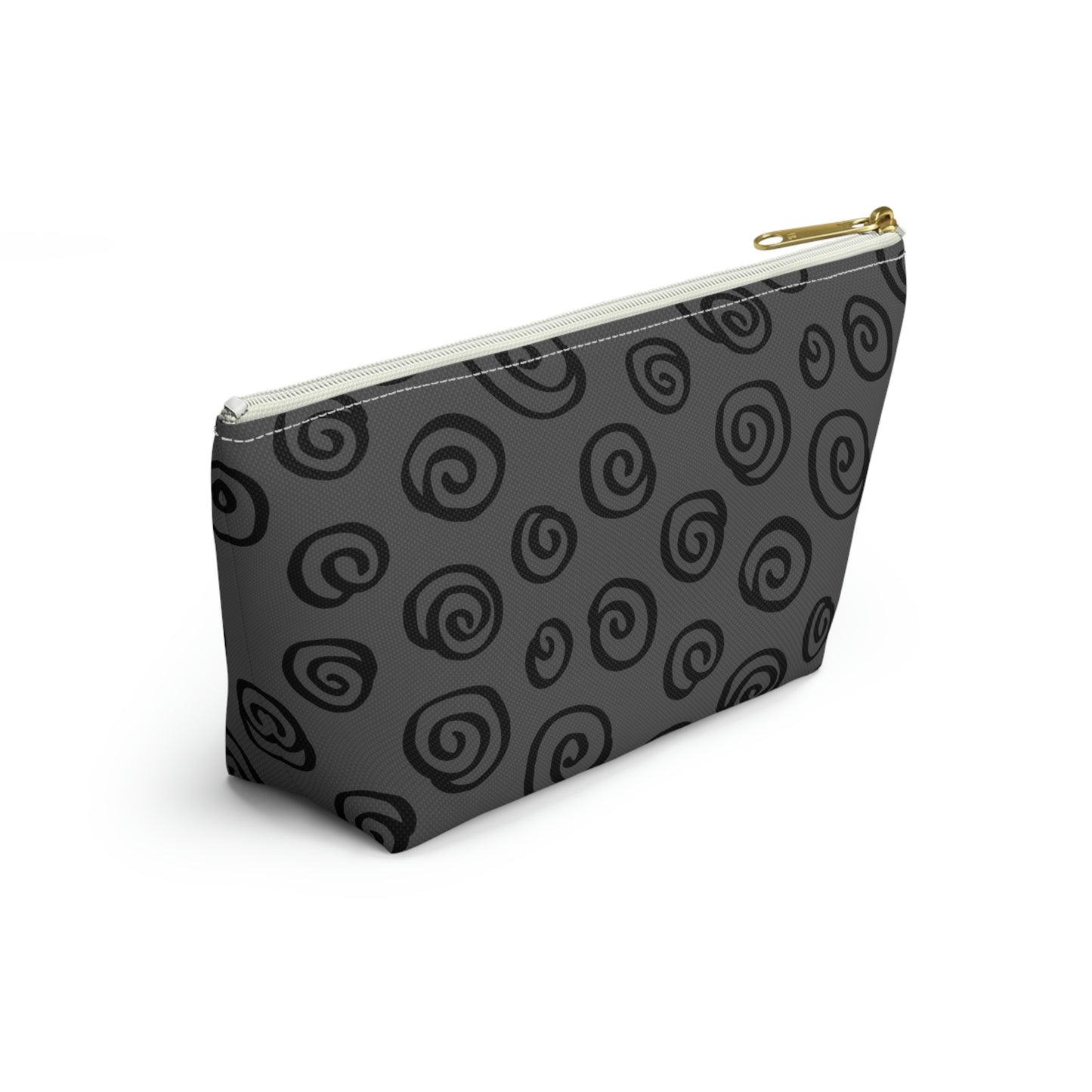 Black Swirl Charcoal Accessory Pouch w T-bottom