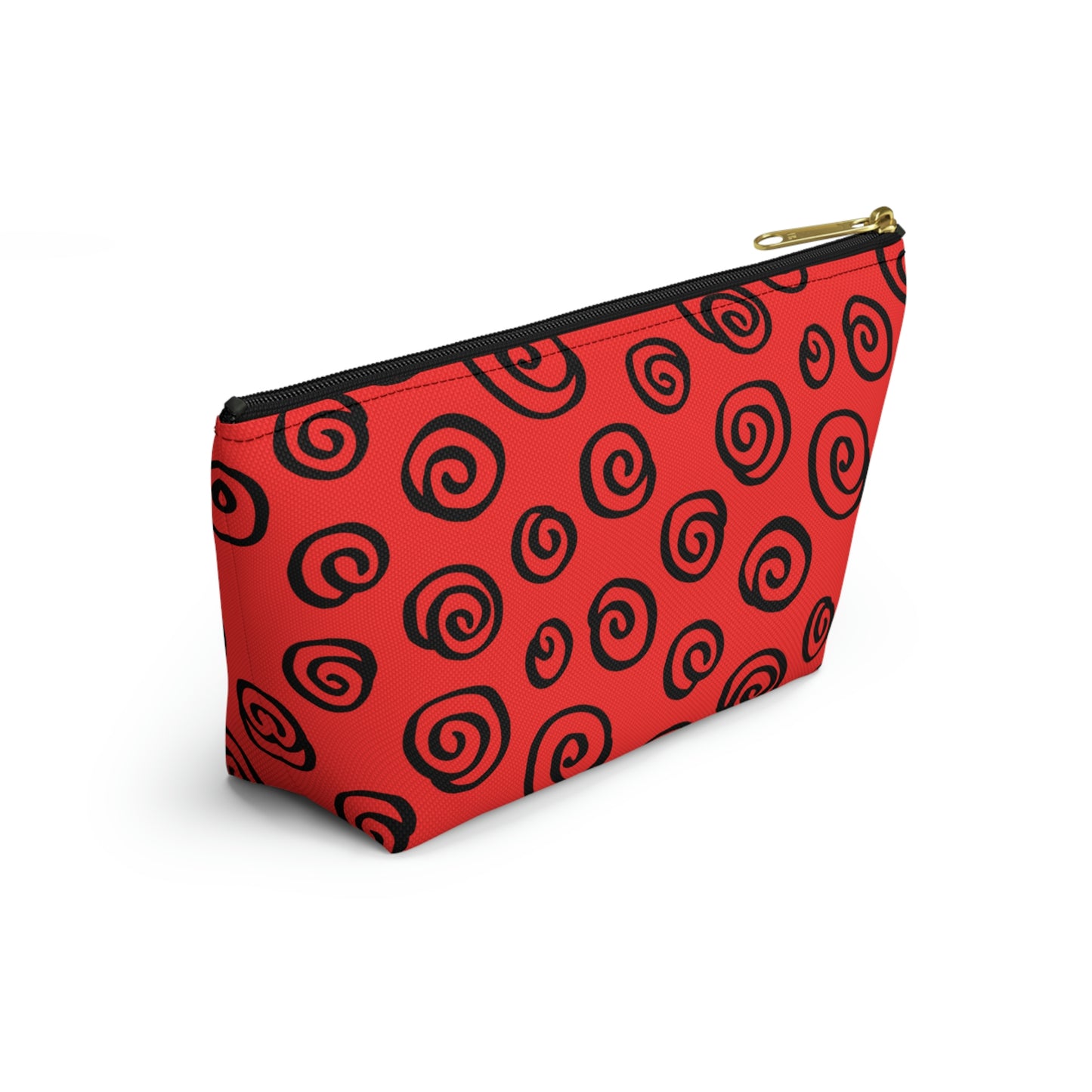 Black Swirl Red Accessory Pouch w T-bottom