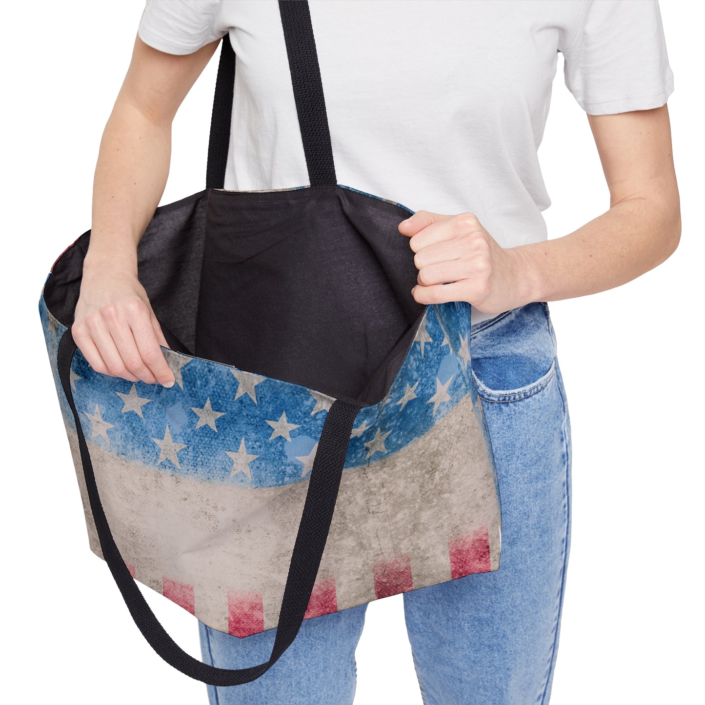 American Flag Grunge Weekender Tote Bag