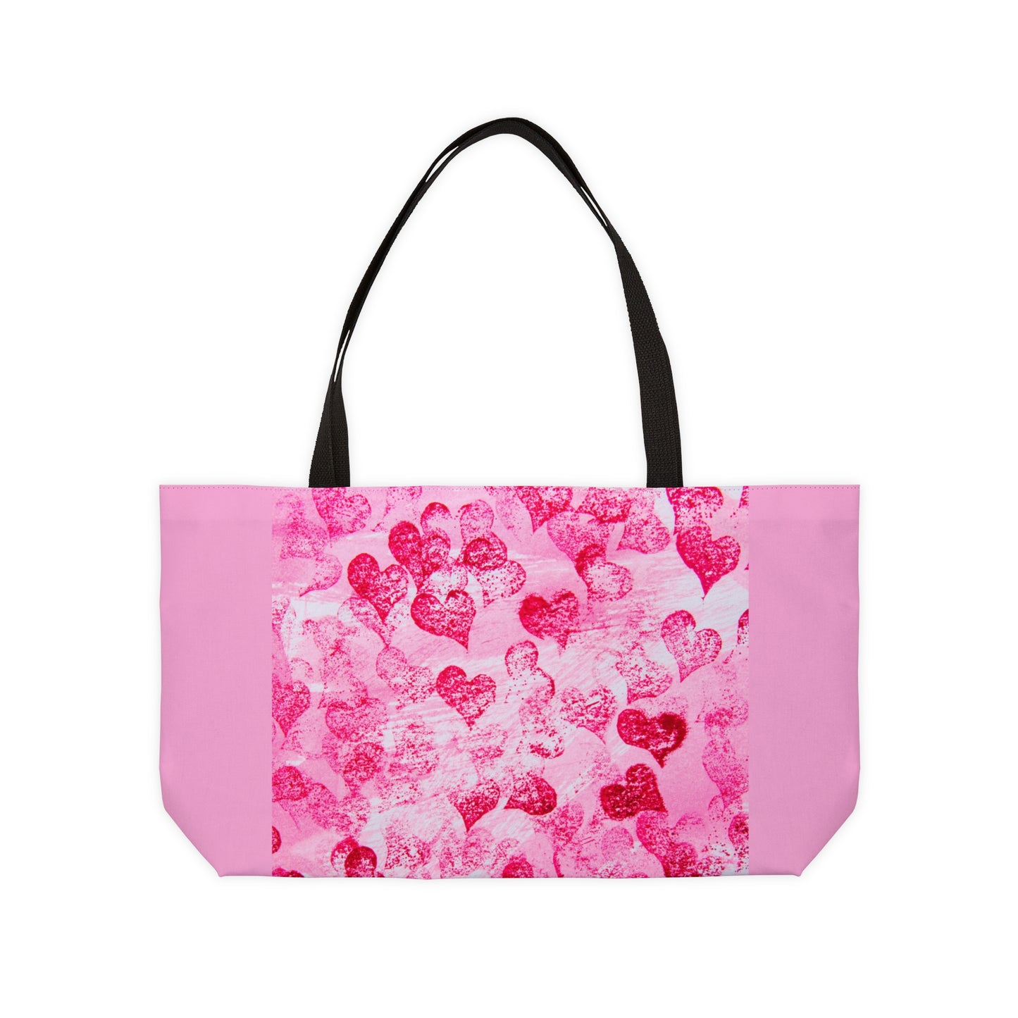 Pink Hearts Grunge Weekender Tote Bag