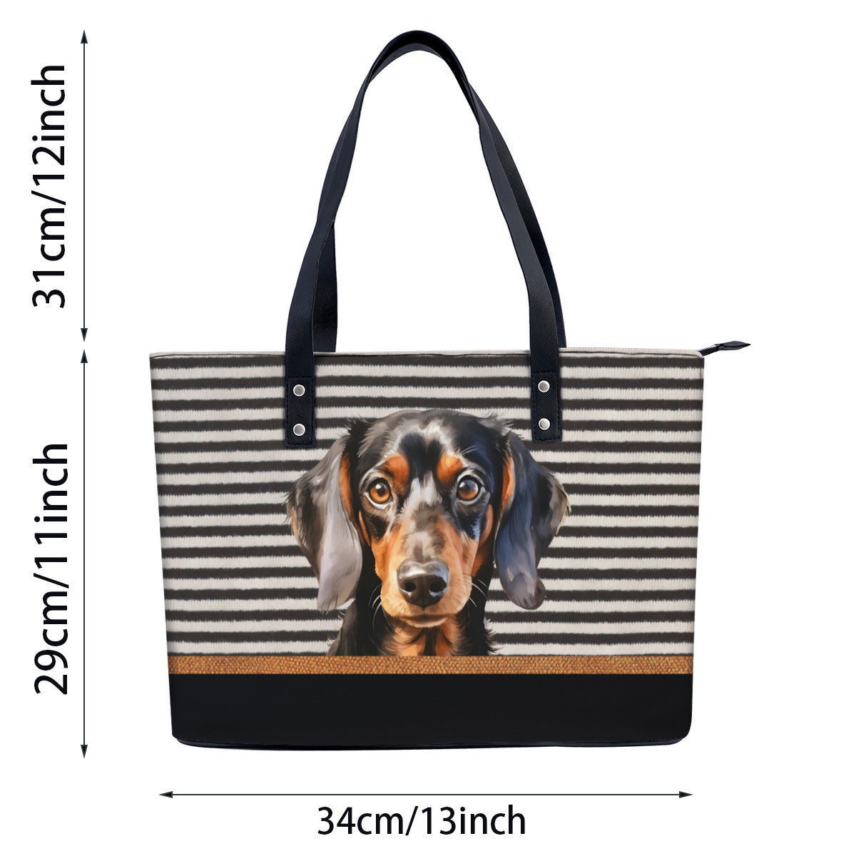 Dachshund PU Leather Handbag Tote