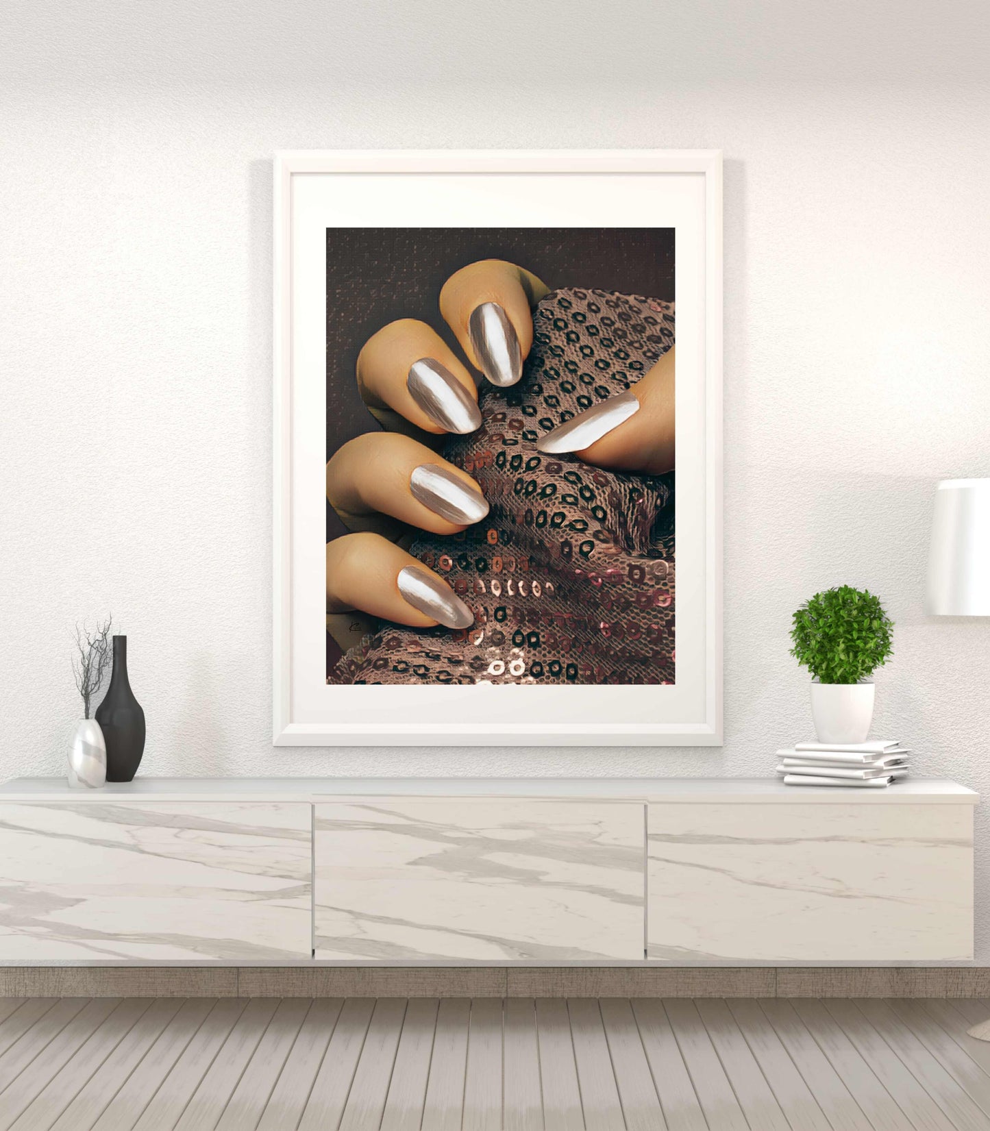 Latte Nails Salon Art Poster