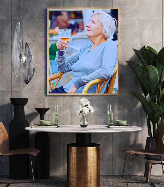 Darlene Cheers to Another Day Senior Woman Art Poster