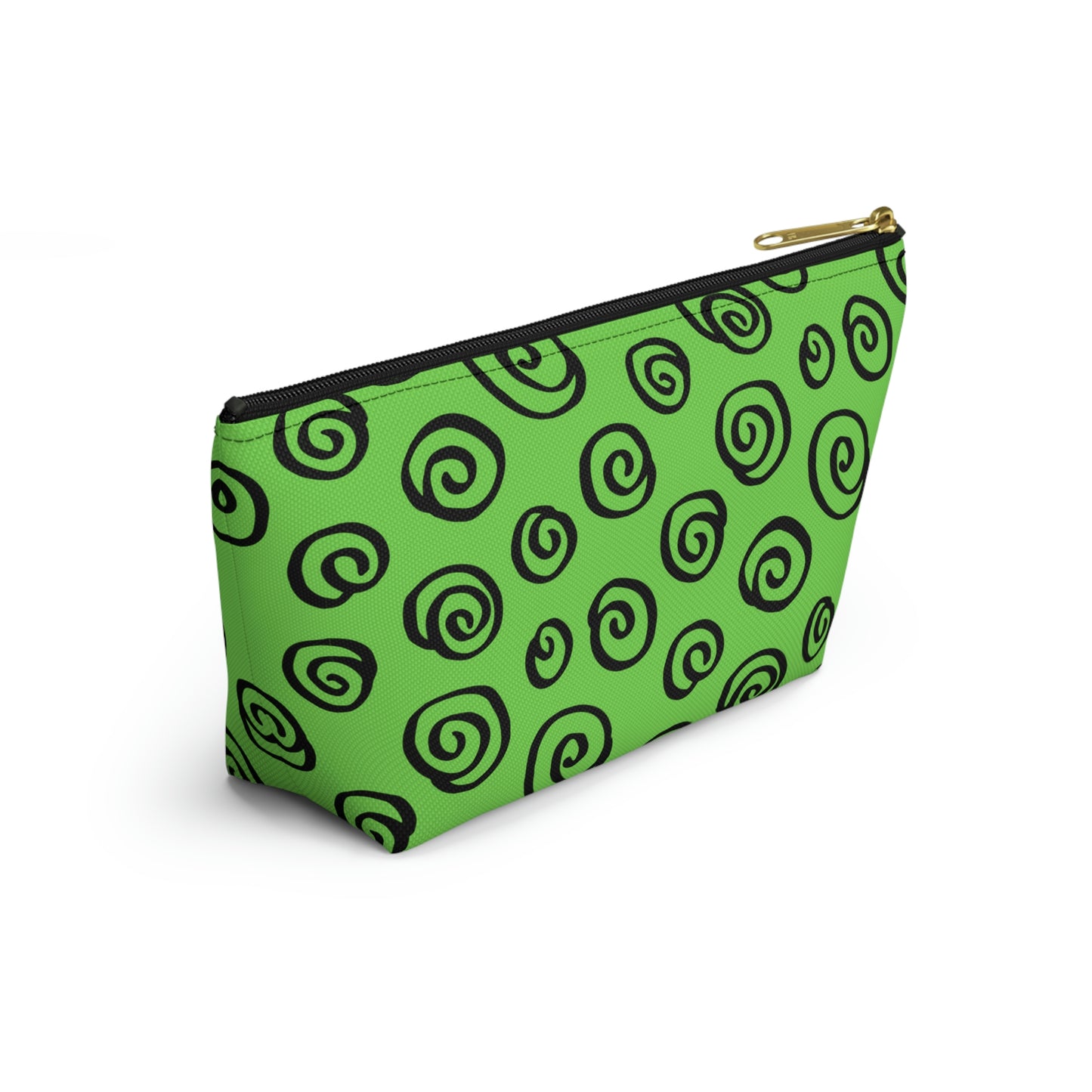 Black Swirl Green Accessory Pouch w T-bottom